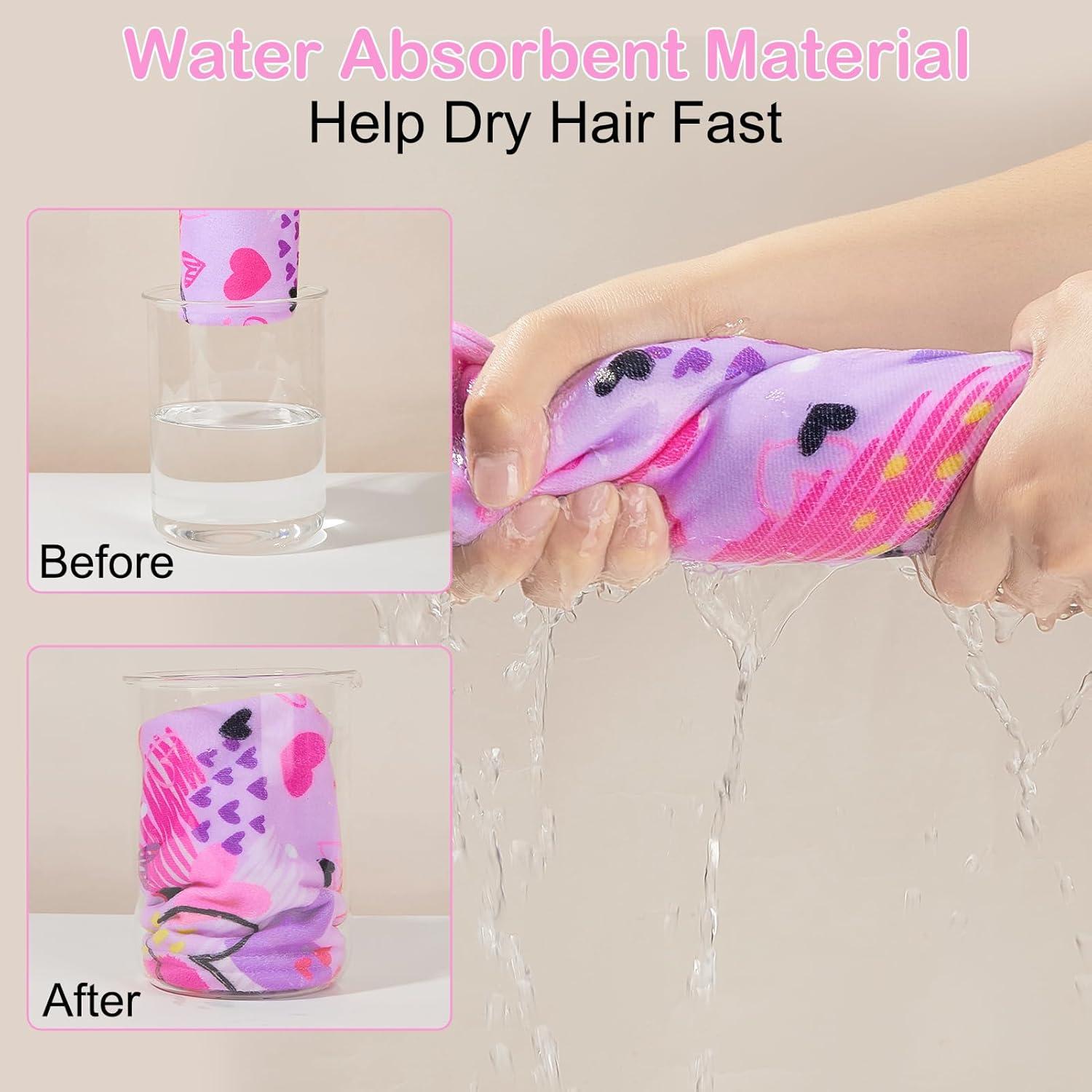 Toalla de Microfibra para Cabello Basumee 2 Piezas Secado Rápido