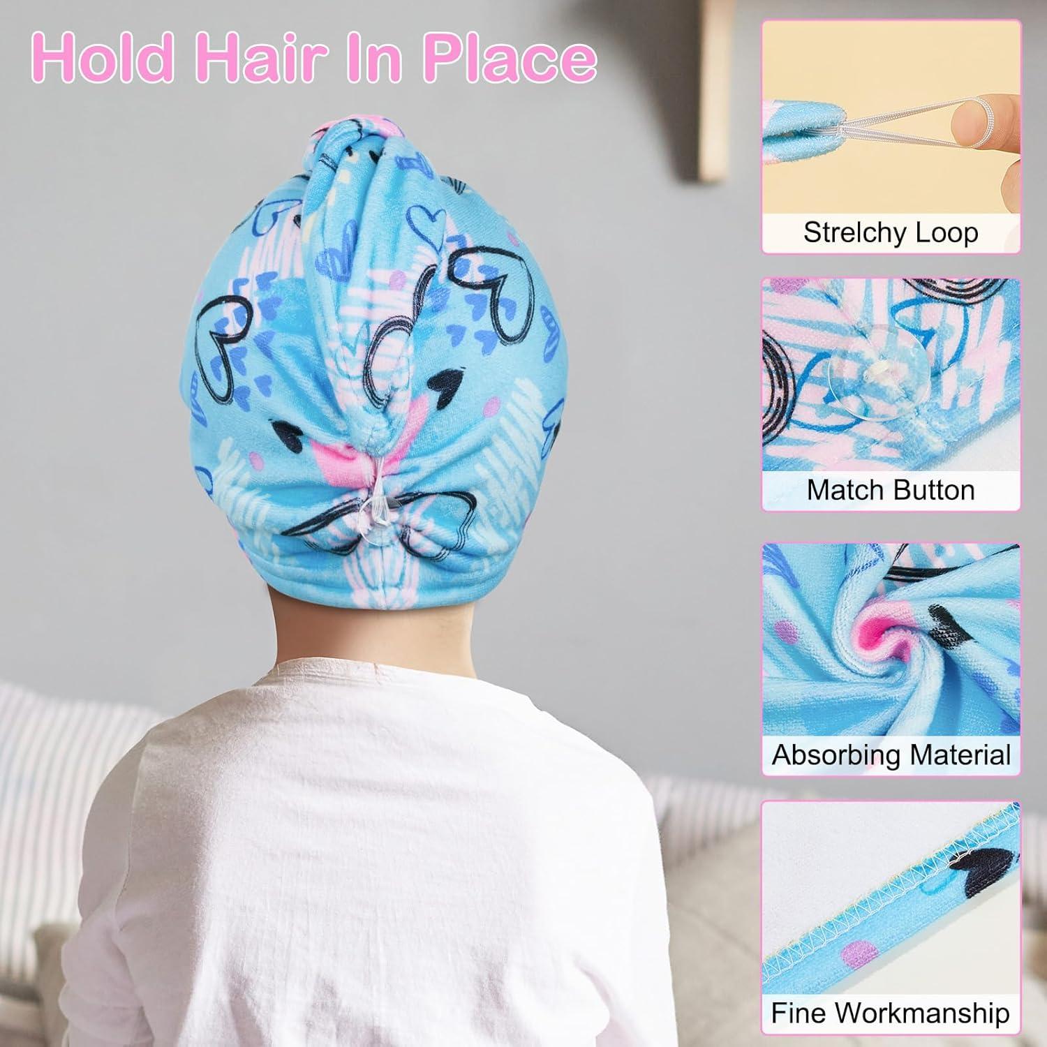 Toalla de Microfibra para Cabello Basumee 2 Piezas Secado Rápido