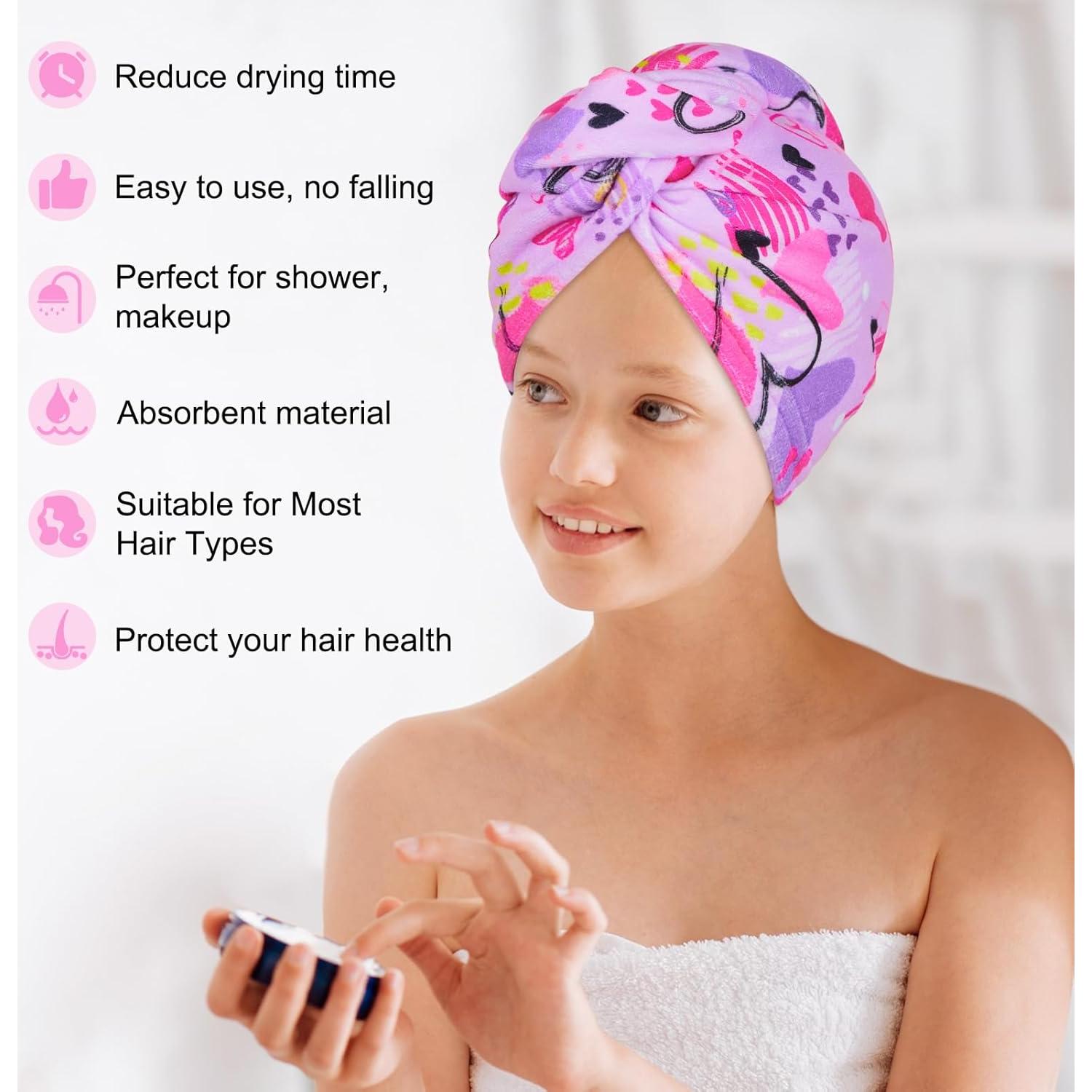 Toalla de Microfibra para Cabello Basumee 2 Piezas Secado Rápido