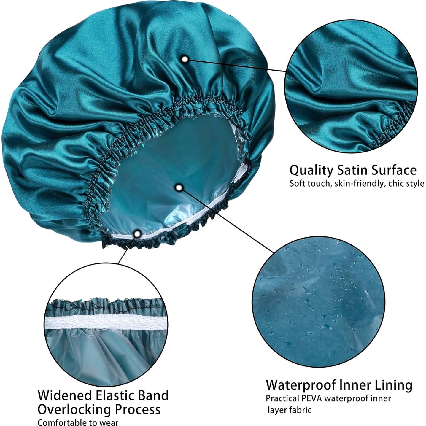 Gorros de Ducha Reutilizables CHFONG 4 PCS Impermeables