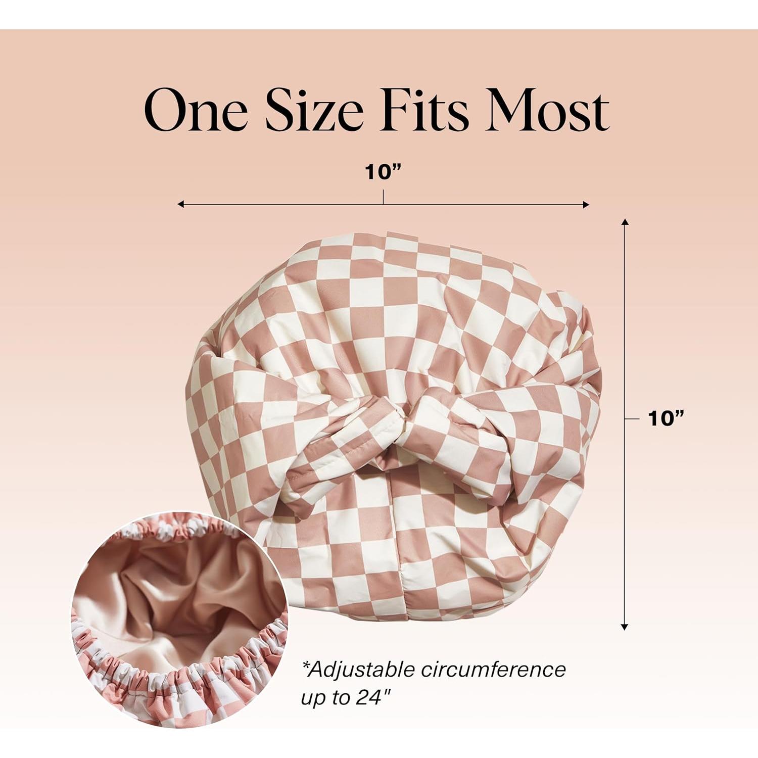 Gorro de Ducha Reutilizable Kitsch Cuadrícula Terracota