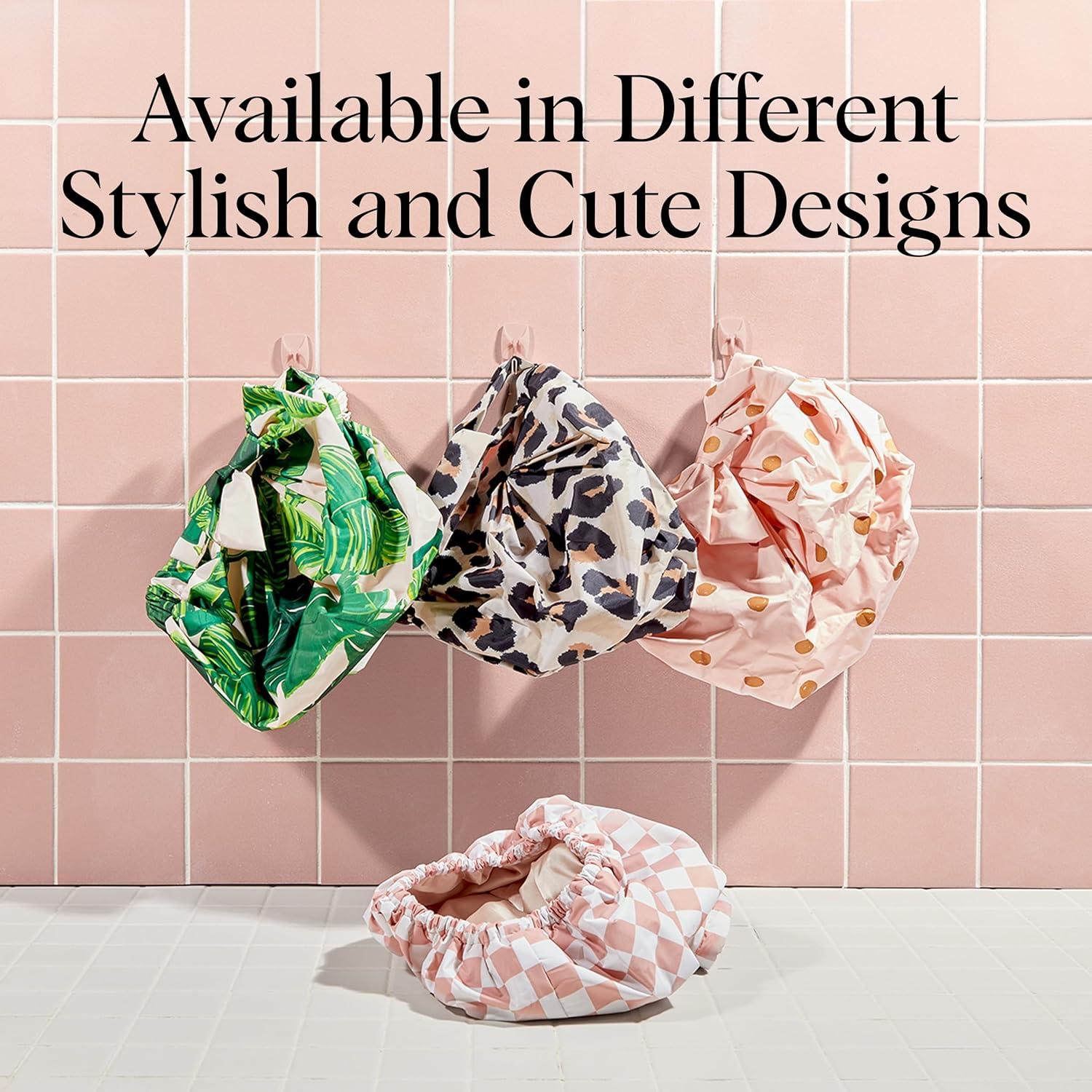 Gorro de Ducha Reutilizable Kitsch Cuadrícula Terracota