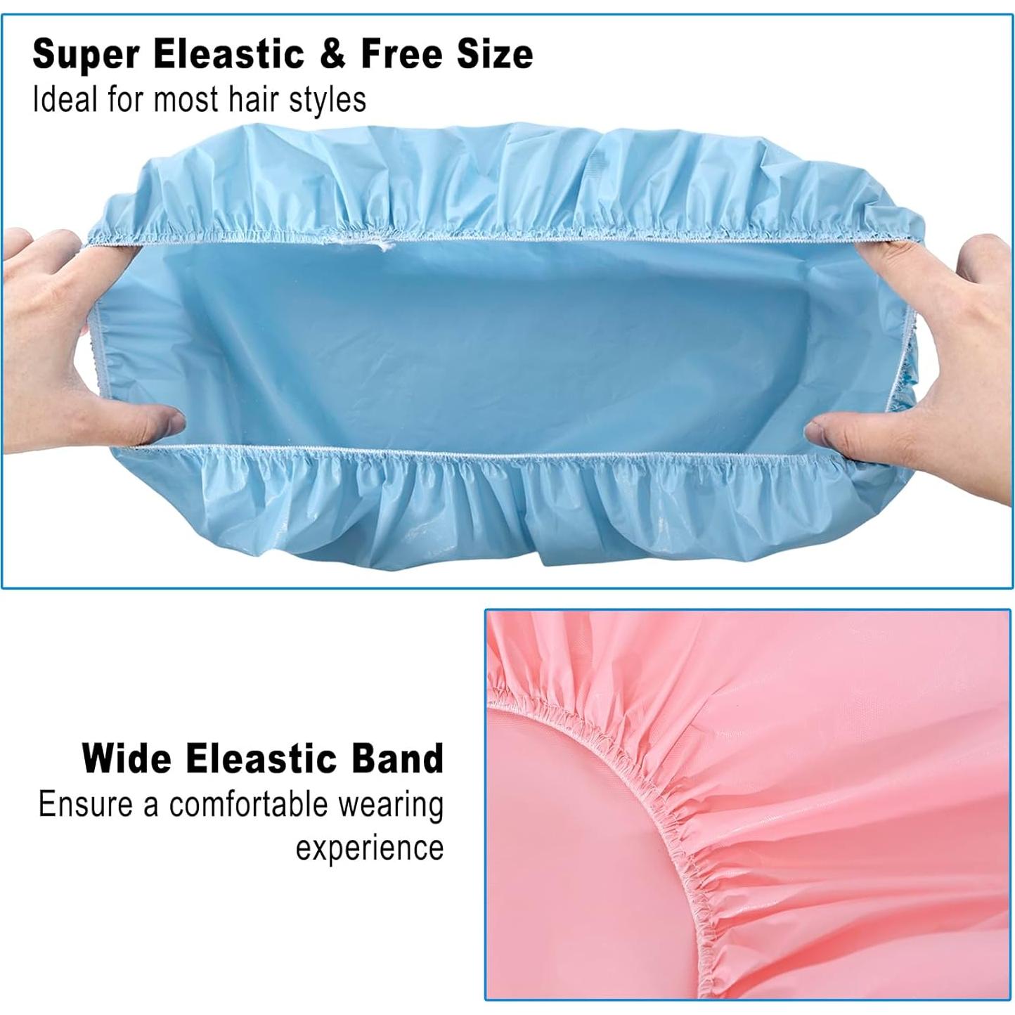 6 Gorras de Ducha Impermeables Doble Cara CHFONG Color Caramelo