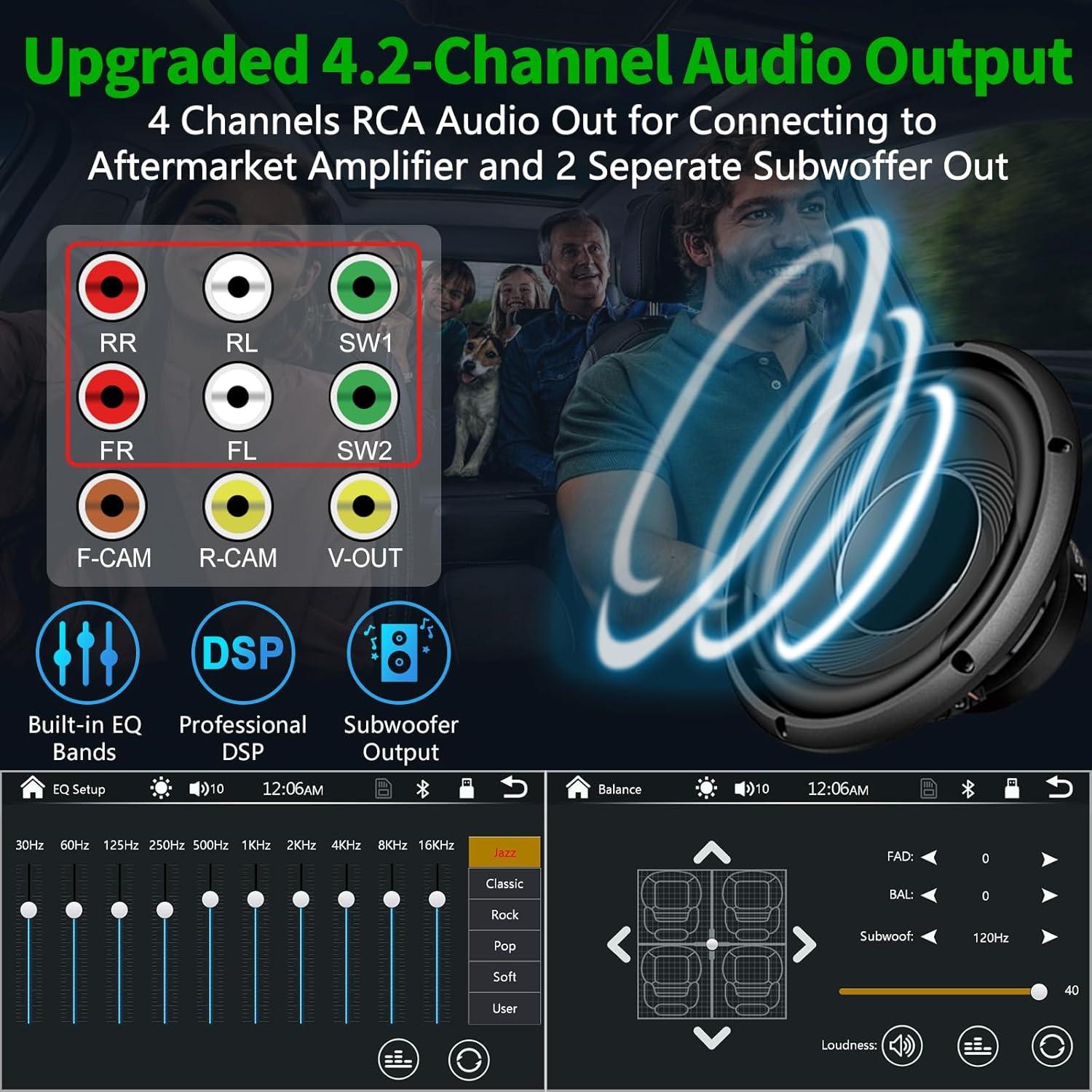 Estéreo de Coche SJOYBRING Doble Din QLED 7" Bluetooth 5.3