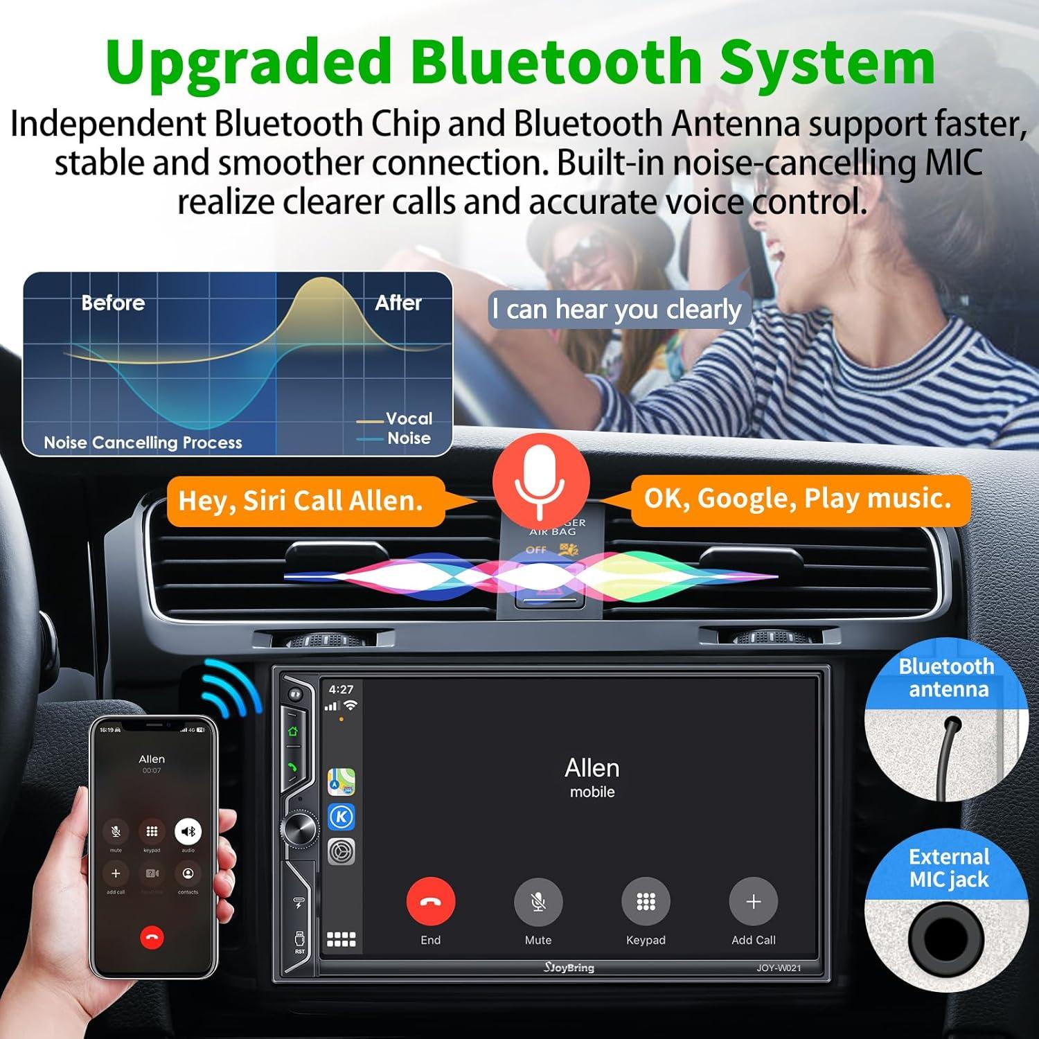 Estéreo de Coche SJOYBRING Doble Din QLED 7" Bluetooth 5.3