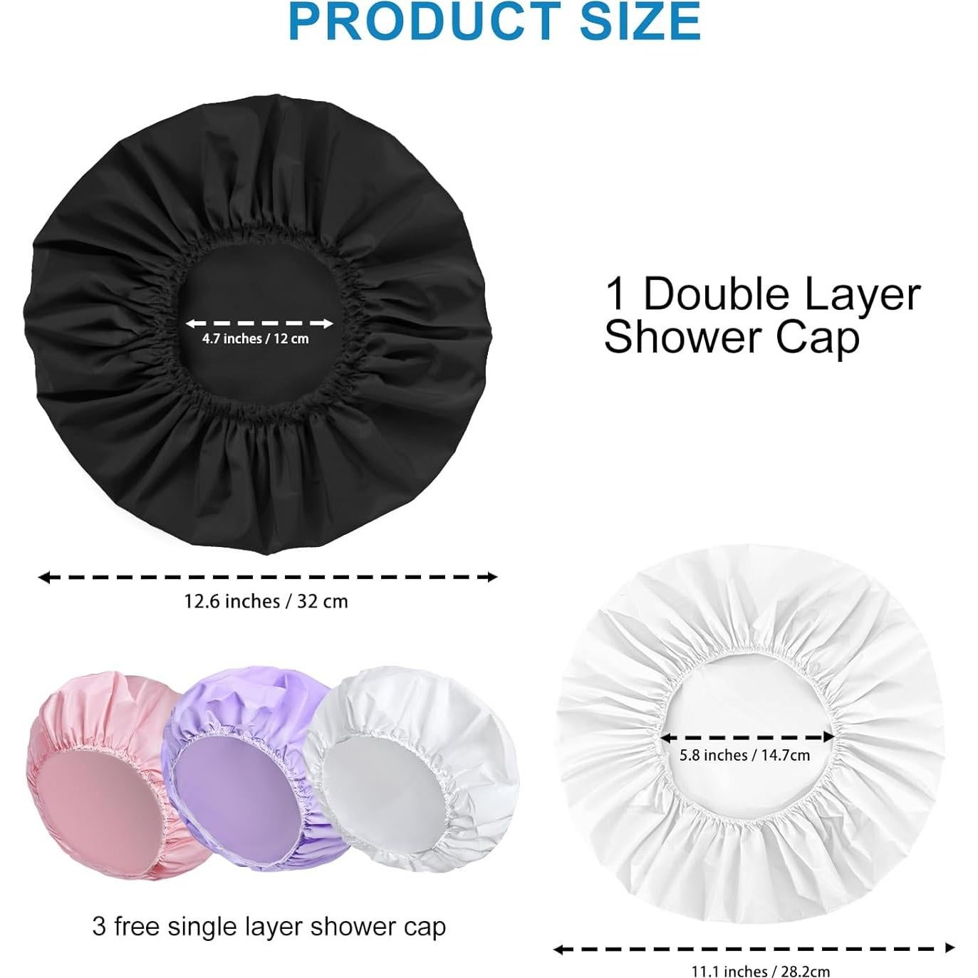 Set de 4 Gorros de Ducha Impermeables CHFONG - Doble Capa y Desechables