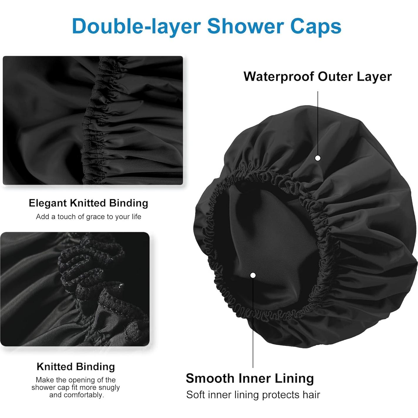 Set de 4 Gorros de Ducha Impermeables CHFONG - Doble Capa y Desechables