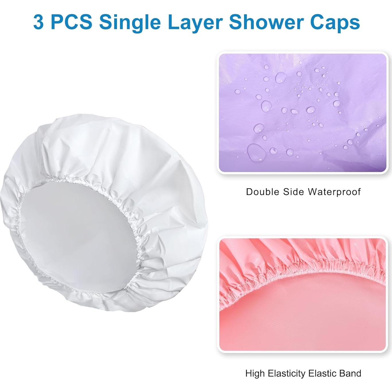 Set de 4 Gorros de Ducha Impermeables CHFONG - Doble Capa y Desechables