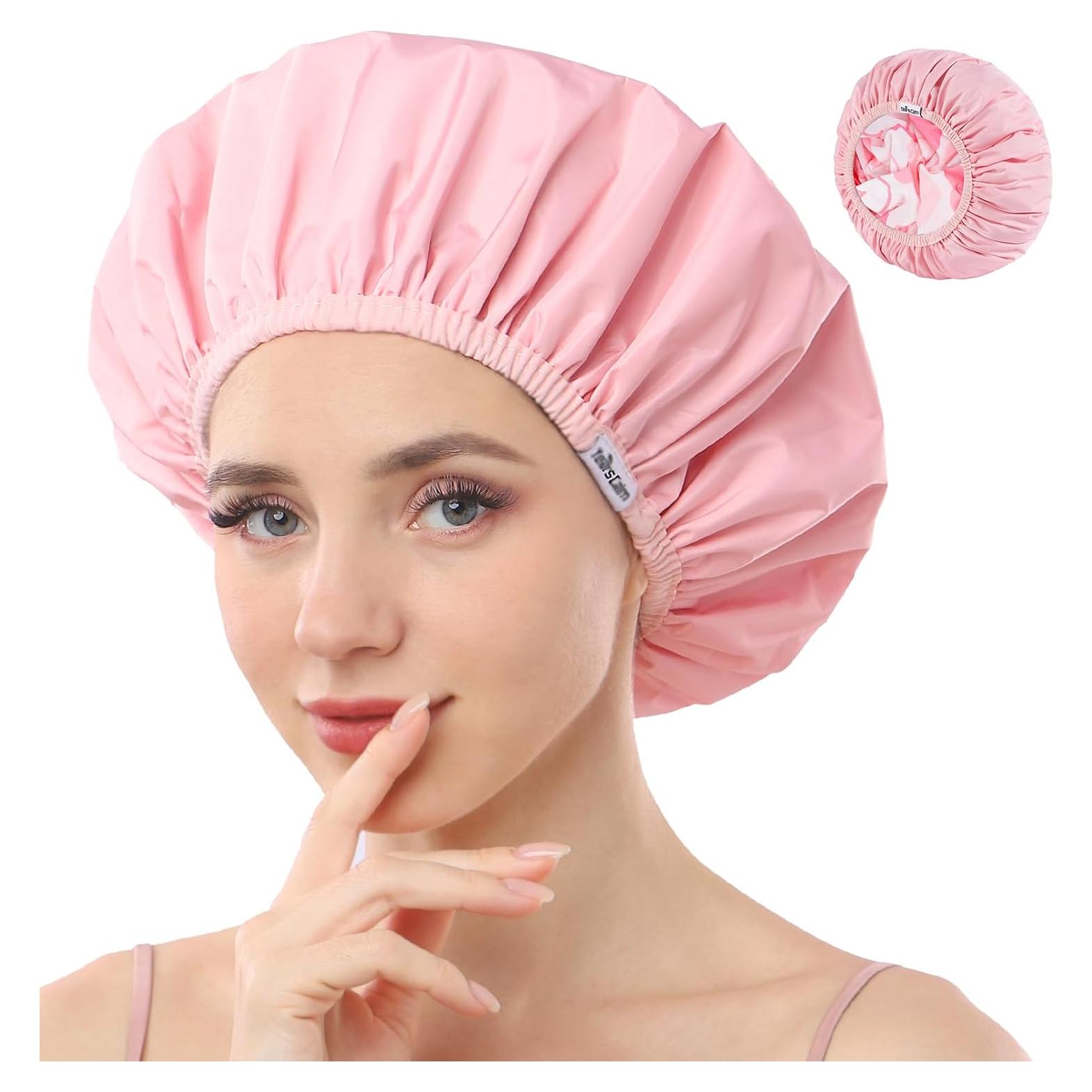 Gorra de Ducha Reutilizable Años Calm Rosa Talla Única Impermeable