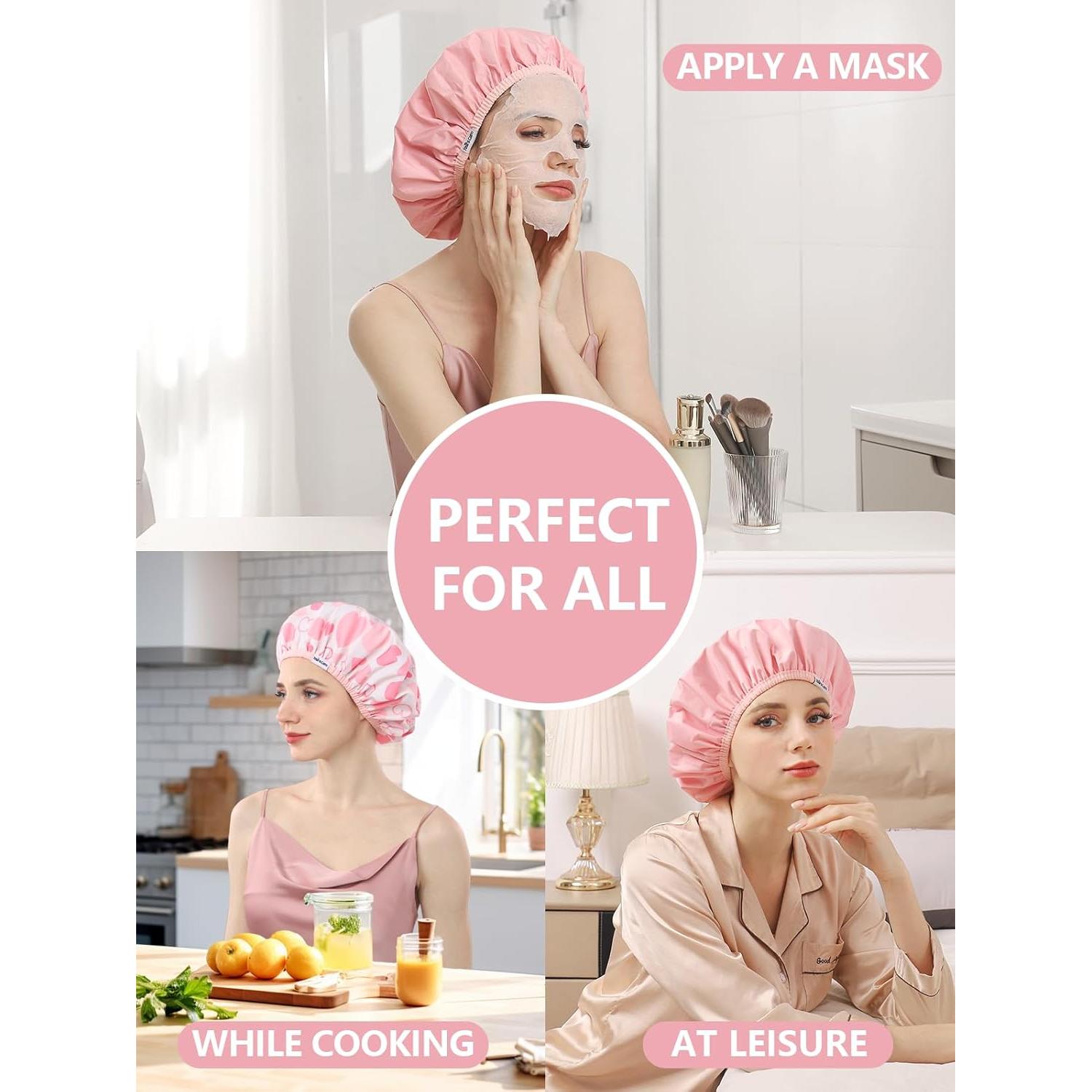 Gorra de Ducha Reutilizable Años Calm Rosa Talla Única Impermeable