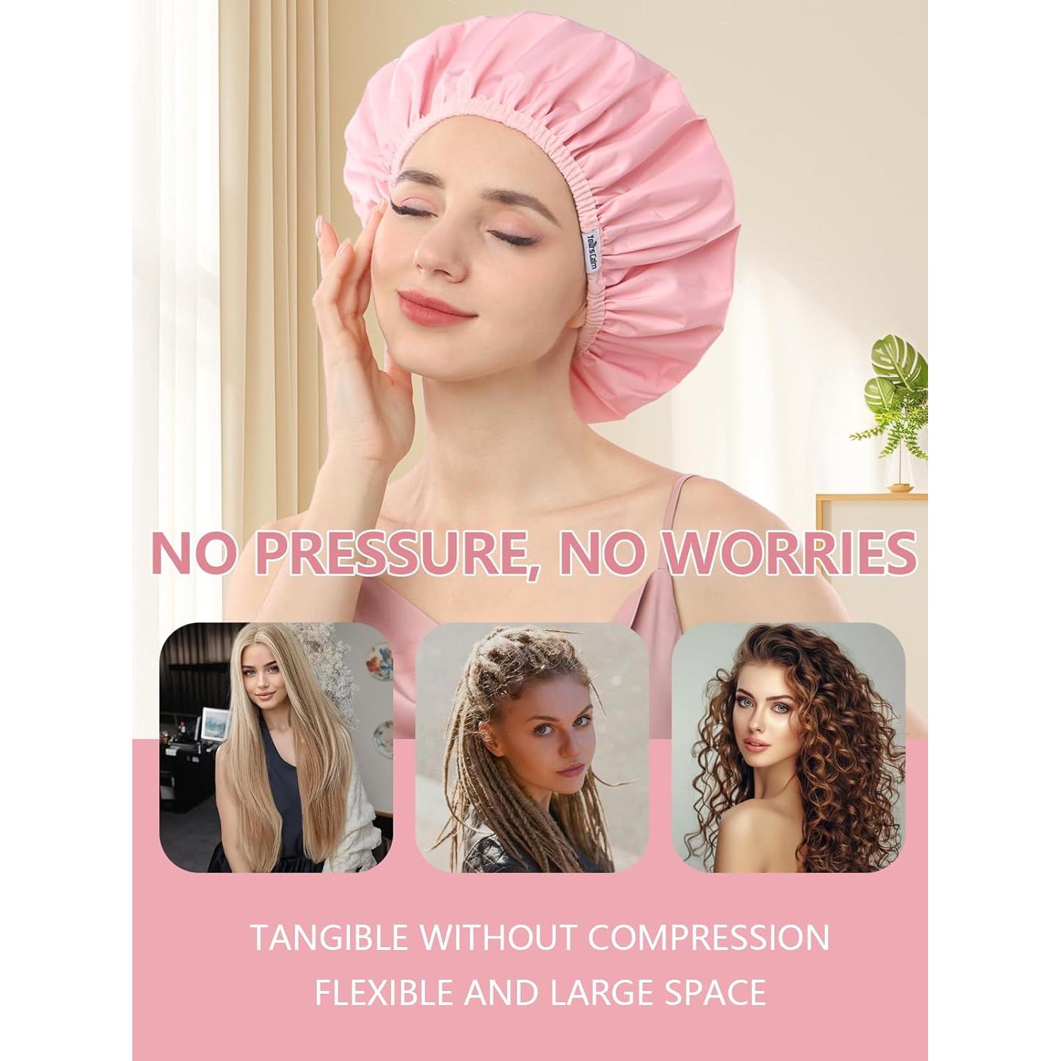 Gorra de Ducha Reutilizable Años Calm Rosa Talla Única Impermeable