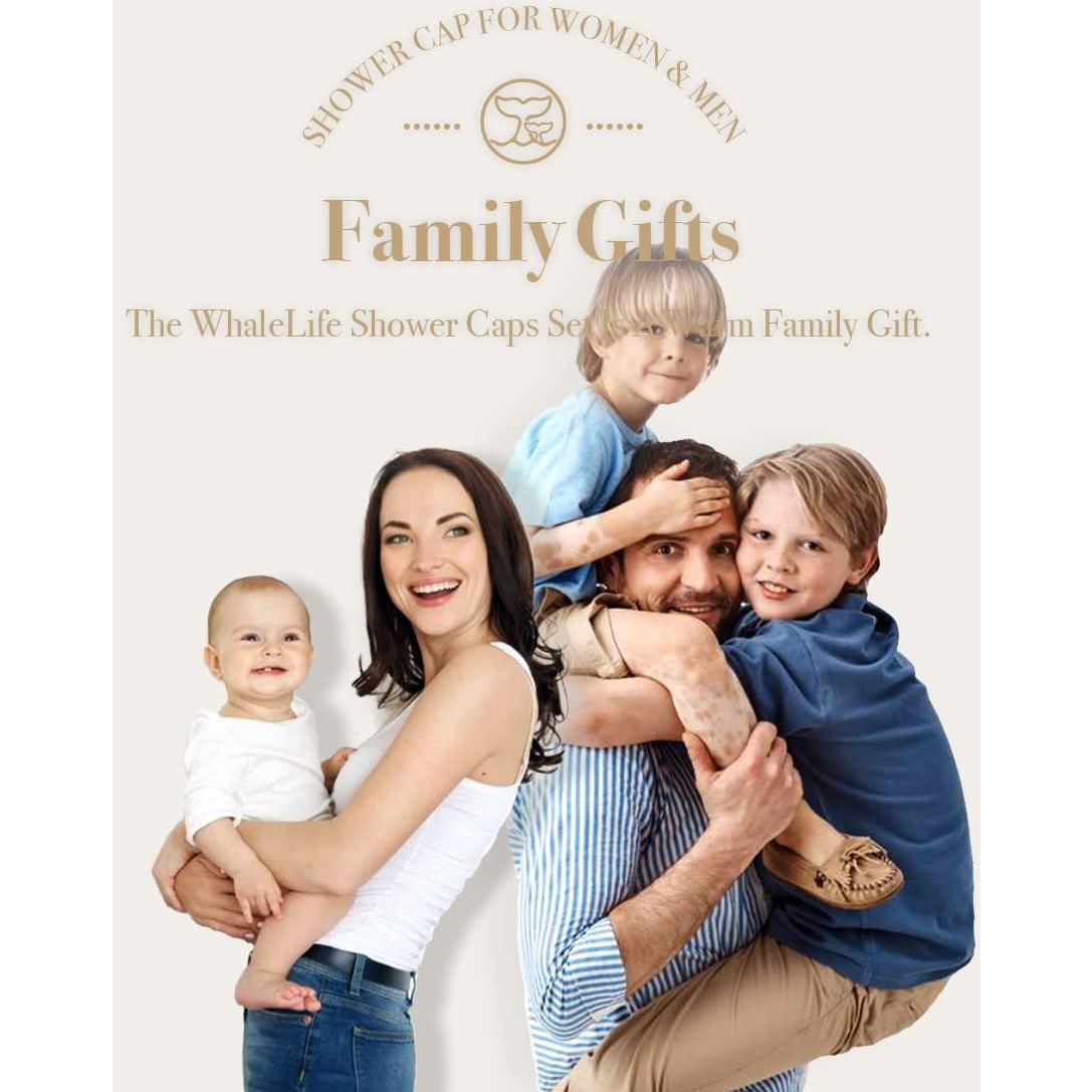 Gorro de Ducha Reutilizable Extra Grande WhaleLife Negro 4 Pzas