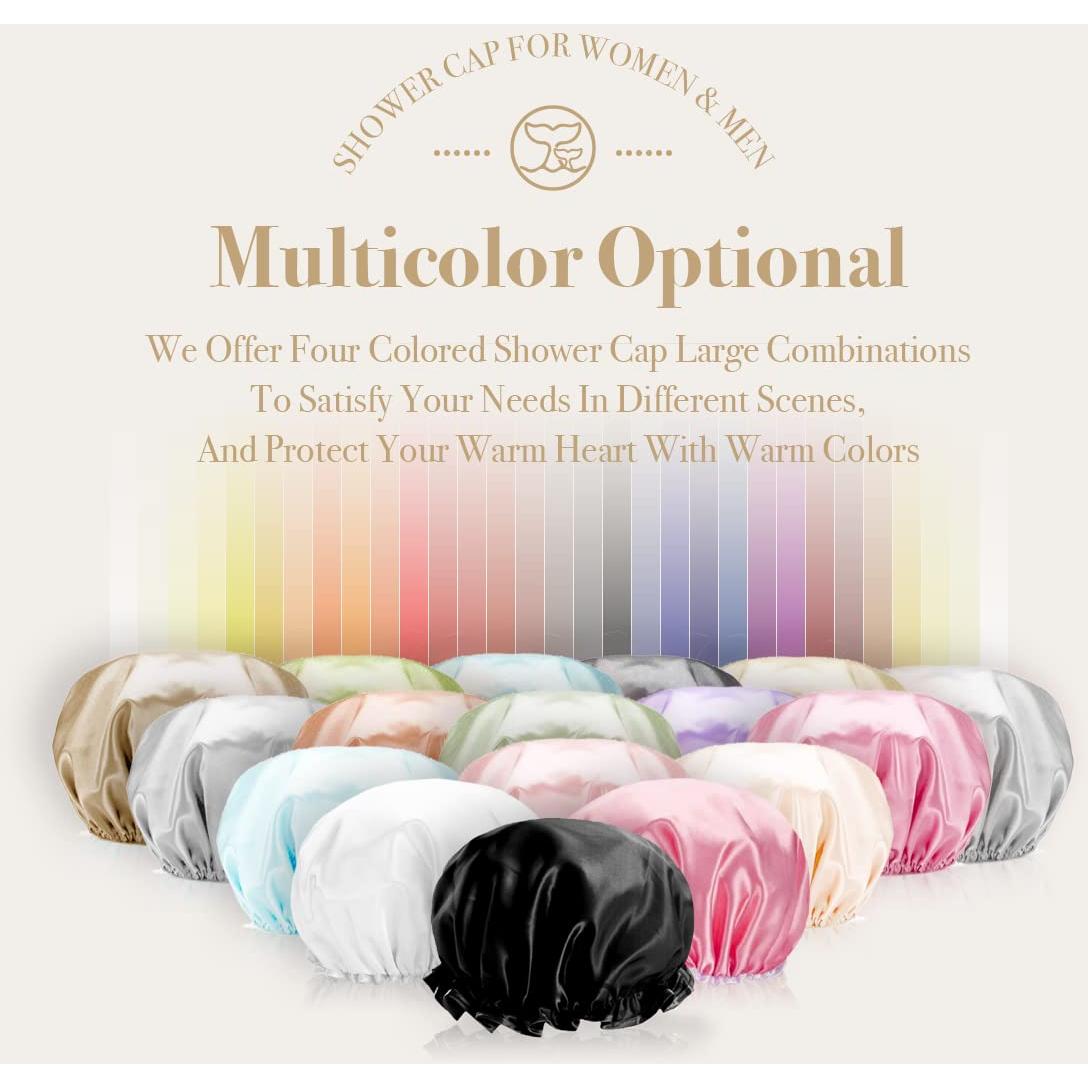 Gorro de Ducha Reutilizable Extra Grande WhaleLife Negro 4 Pzas