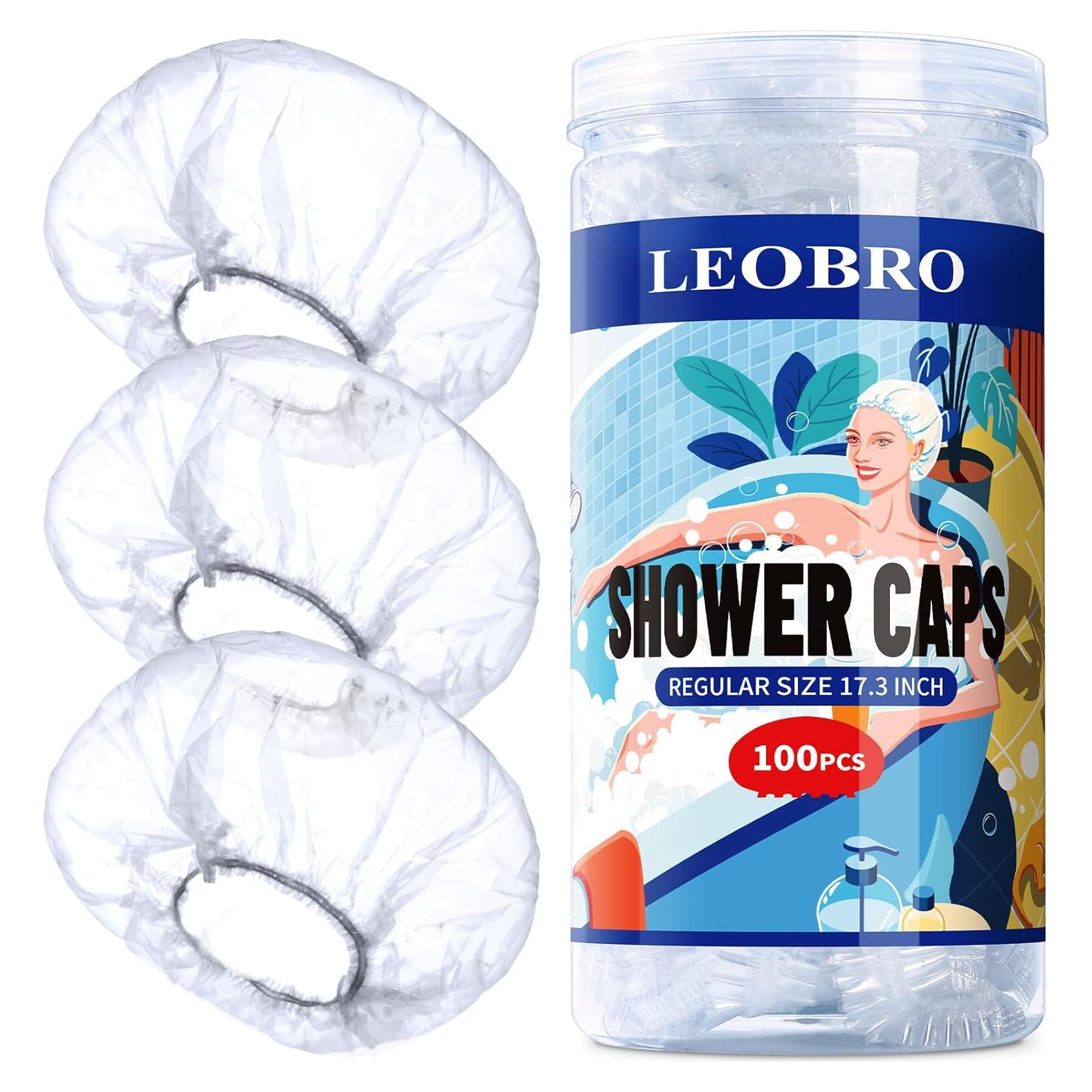 Gorras de Ducha Desechables LEOBRO 100PCS 43.9cm Transparentes