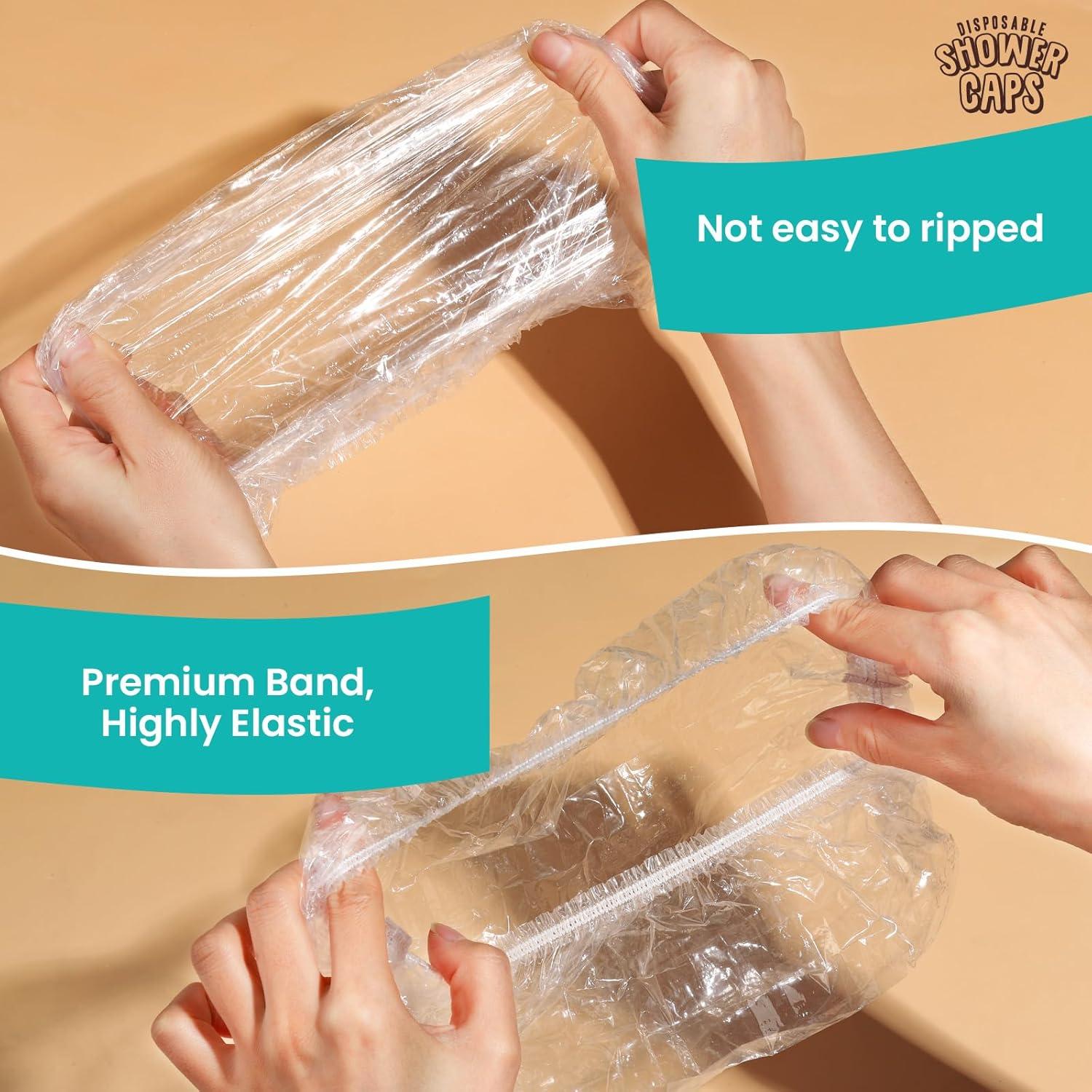 Gorras de Ducha Desechables LEOBRO 100PCS 43.9cm Transparentes