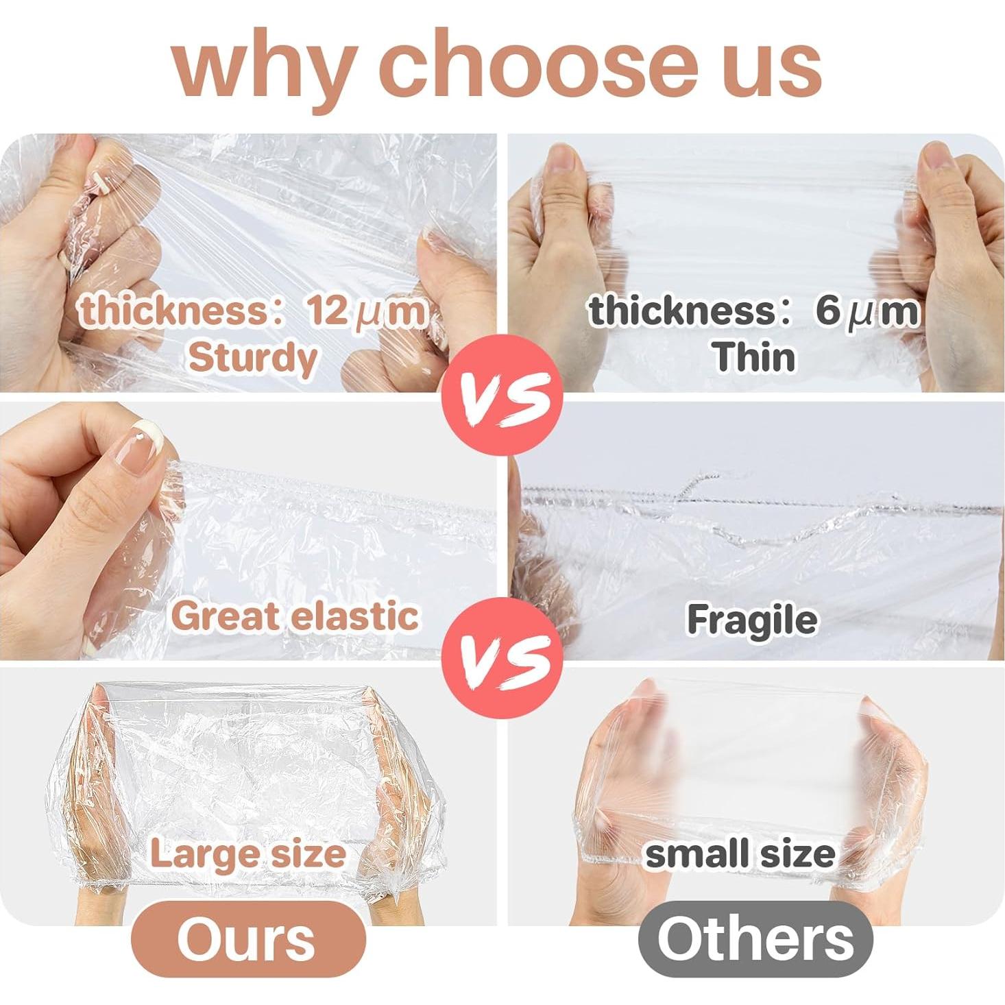 100 Gorras de Ducha Desechables MAQIHAN Impermeables Grandes