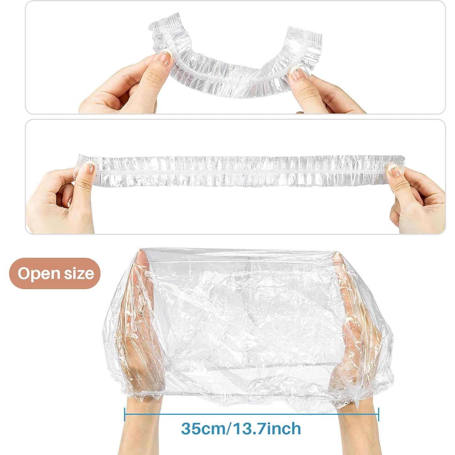 100 Gorras de Ducha Desechables MAQIHAN Impermeables Grandes