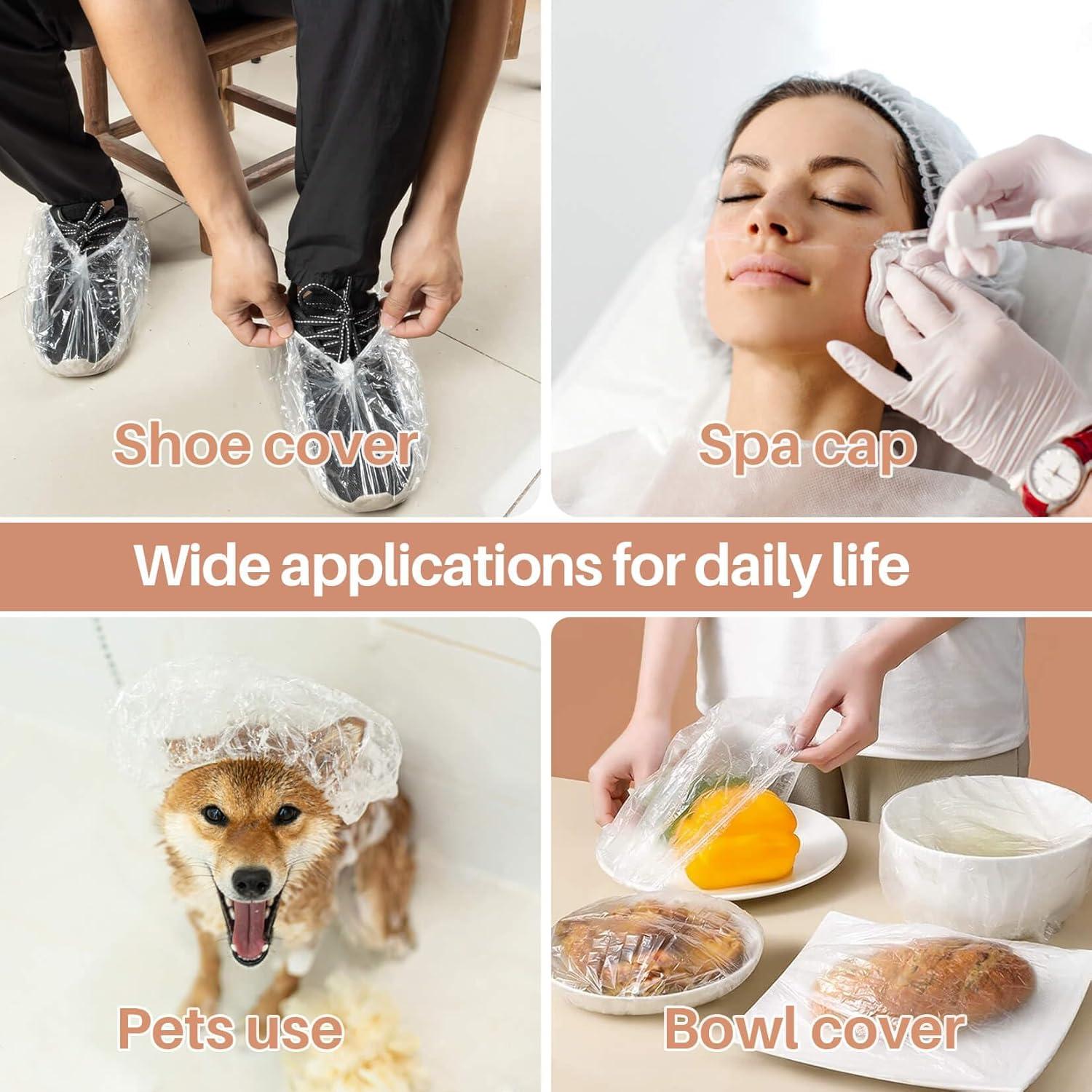 100 Gorras de Ducha Desechables MAQIHAN Impermeables Grandes