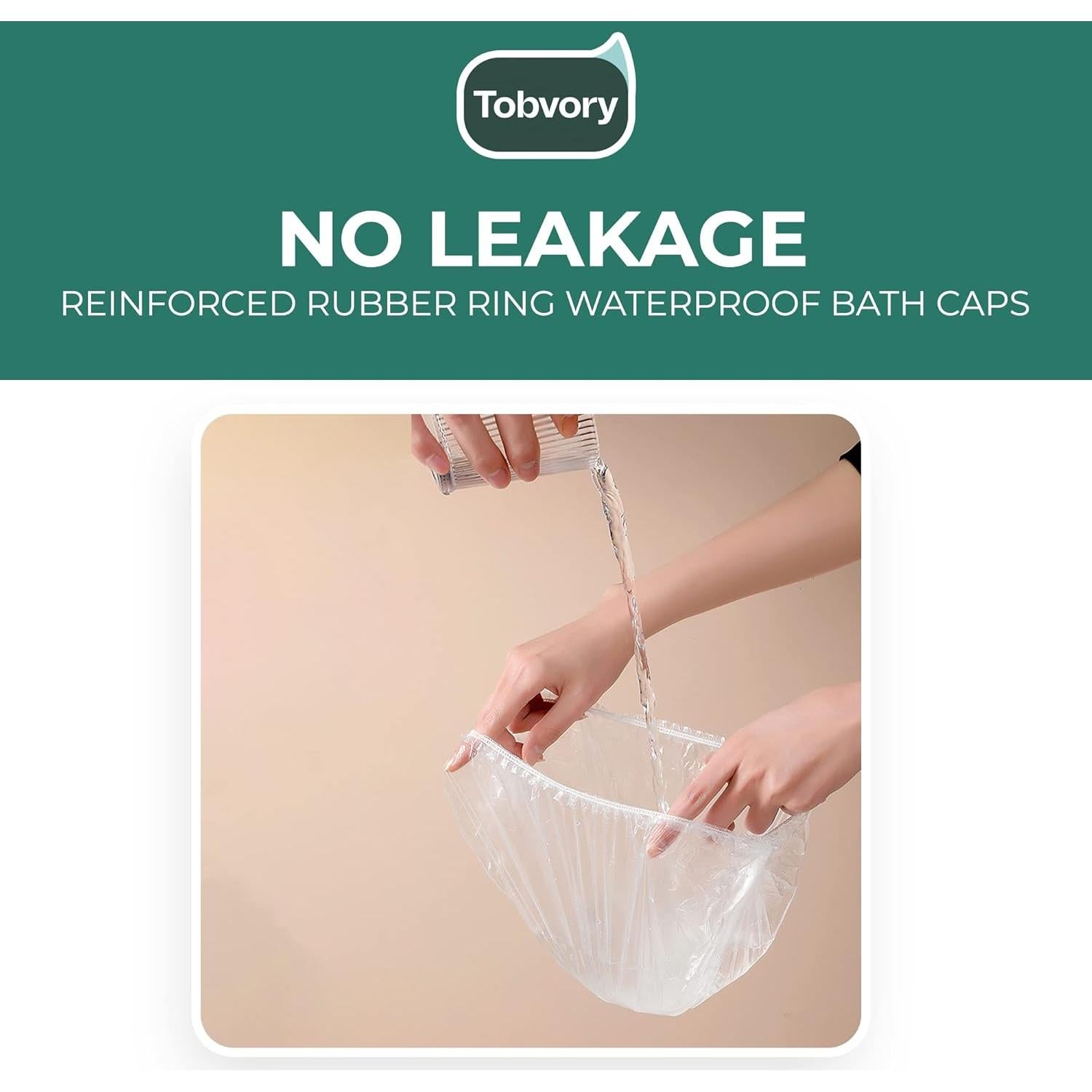 Gorros de Ducha Desechables Tobvory - 100 Unidades Impermeables