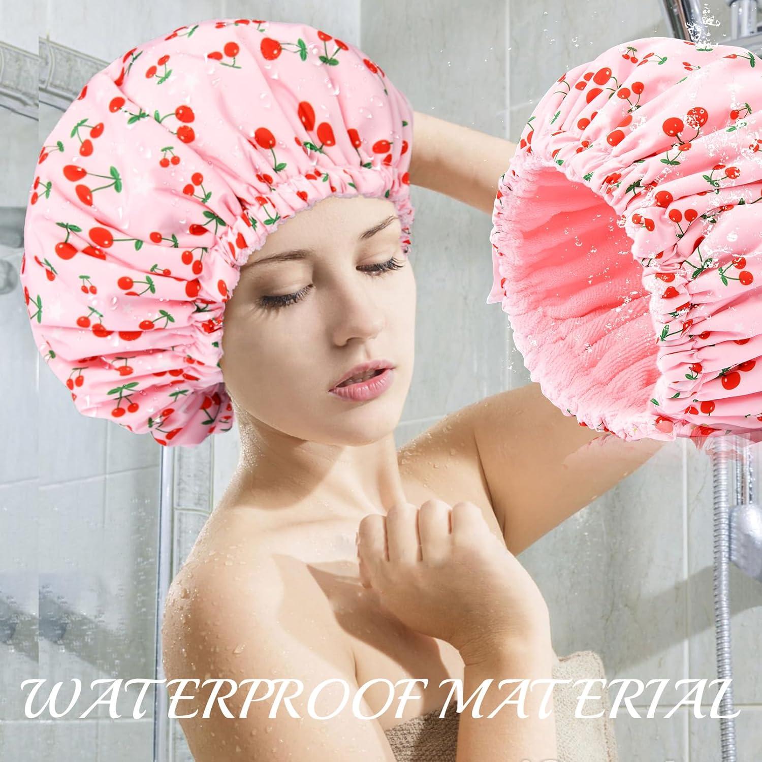 Gorro de Ducha Impermeable Aileam Rosa Cereza Reutilizable