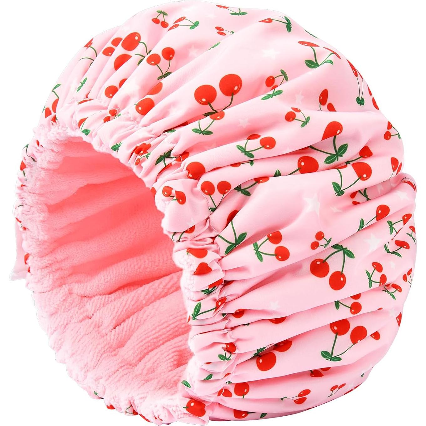 Gorro de Ducha Impermeable Aileam Rosa Cereza Reutilizable