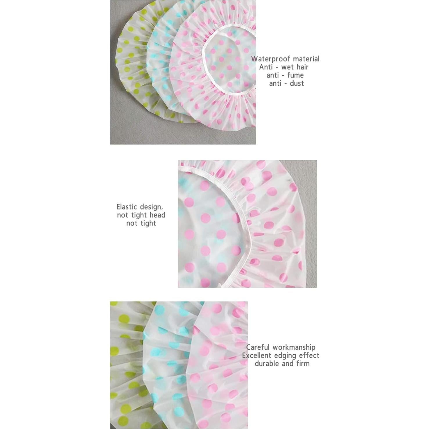 Gorros de Ducha Reutilizables TCOTBE 6 Piezas EVA Impermeables