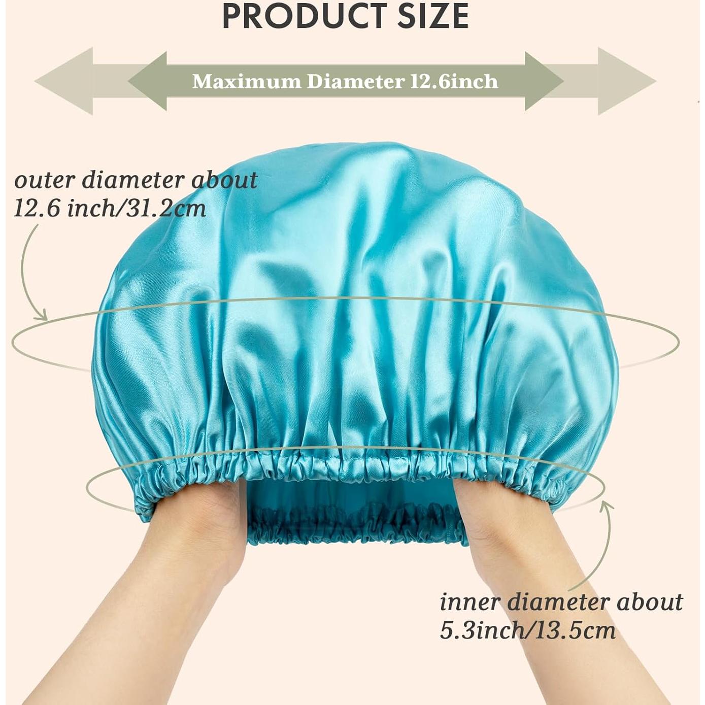 Gorros de Ducha Reutilizables AmazerBath - Paquete de 4, Tamaño Grande
