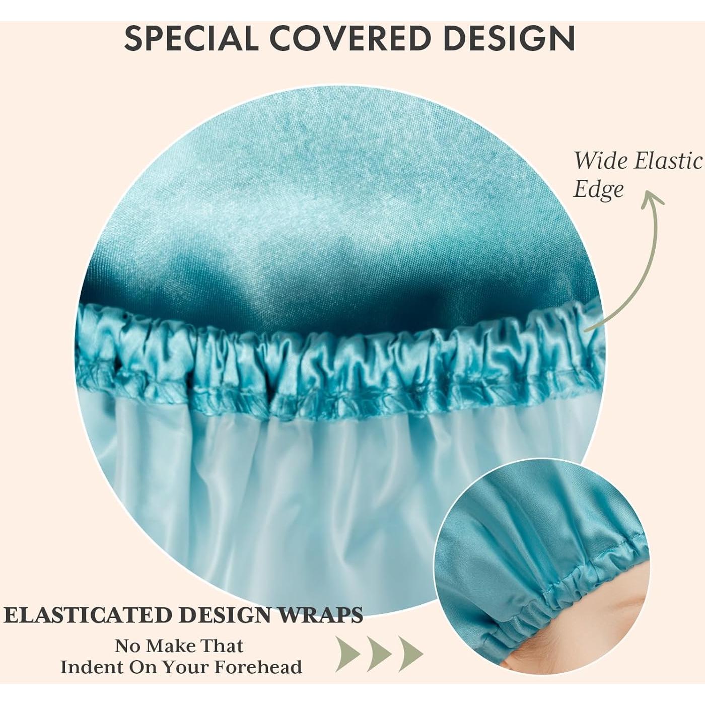 Gorros de Ducha Reutilizables AmazerBath - Paquete de 4, Tamaño Grande