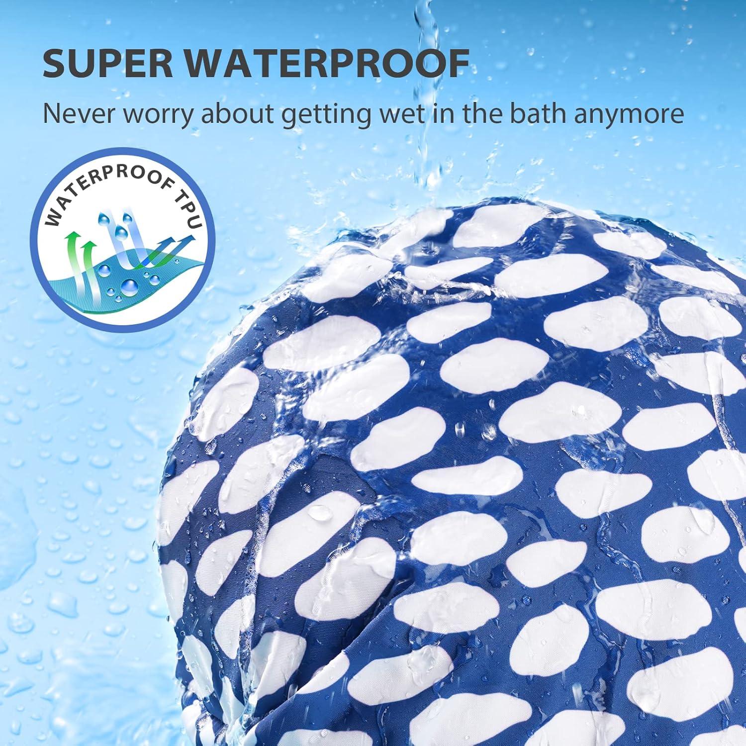 Gorro de Ducha Reutilizable INNELO Azul Impermeable Doble Capa