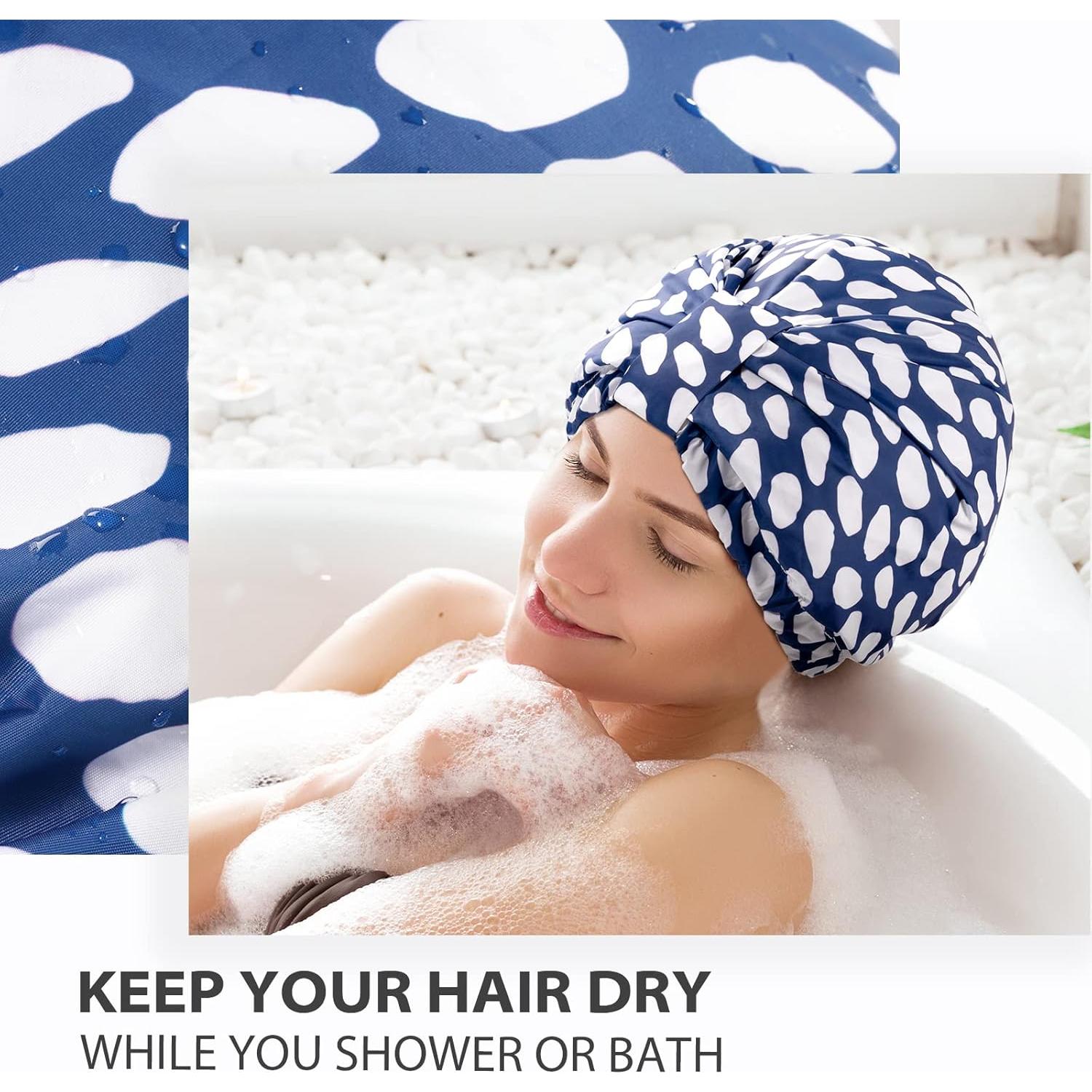 Gorro de Ducha Reutilizable INNELO Azul Impermeable Doble Capa