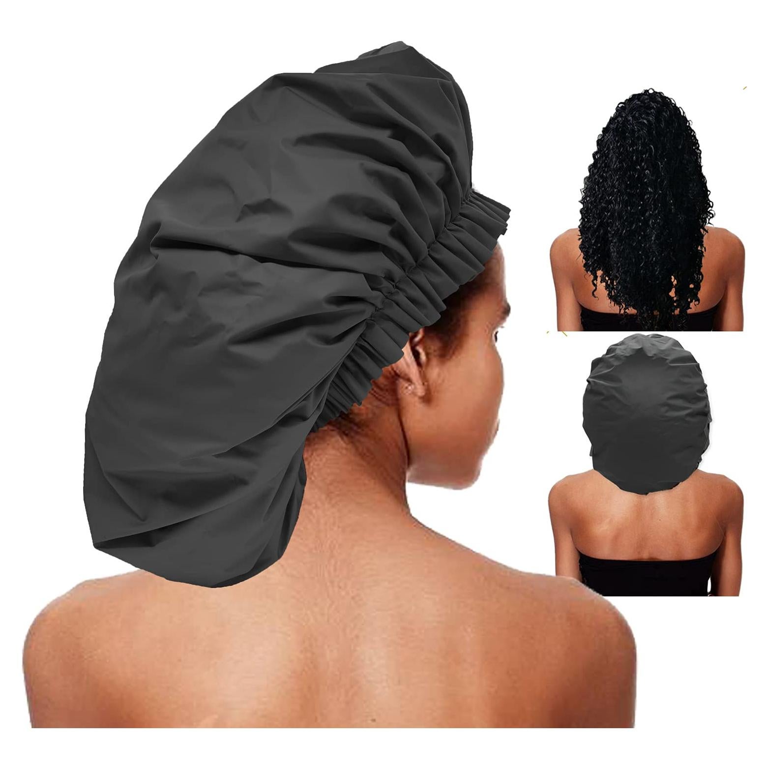 Gorro de Ducha Super Jumbo ELEBOX Impermeable Negro