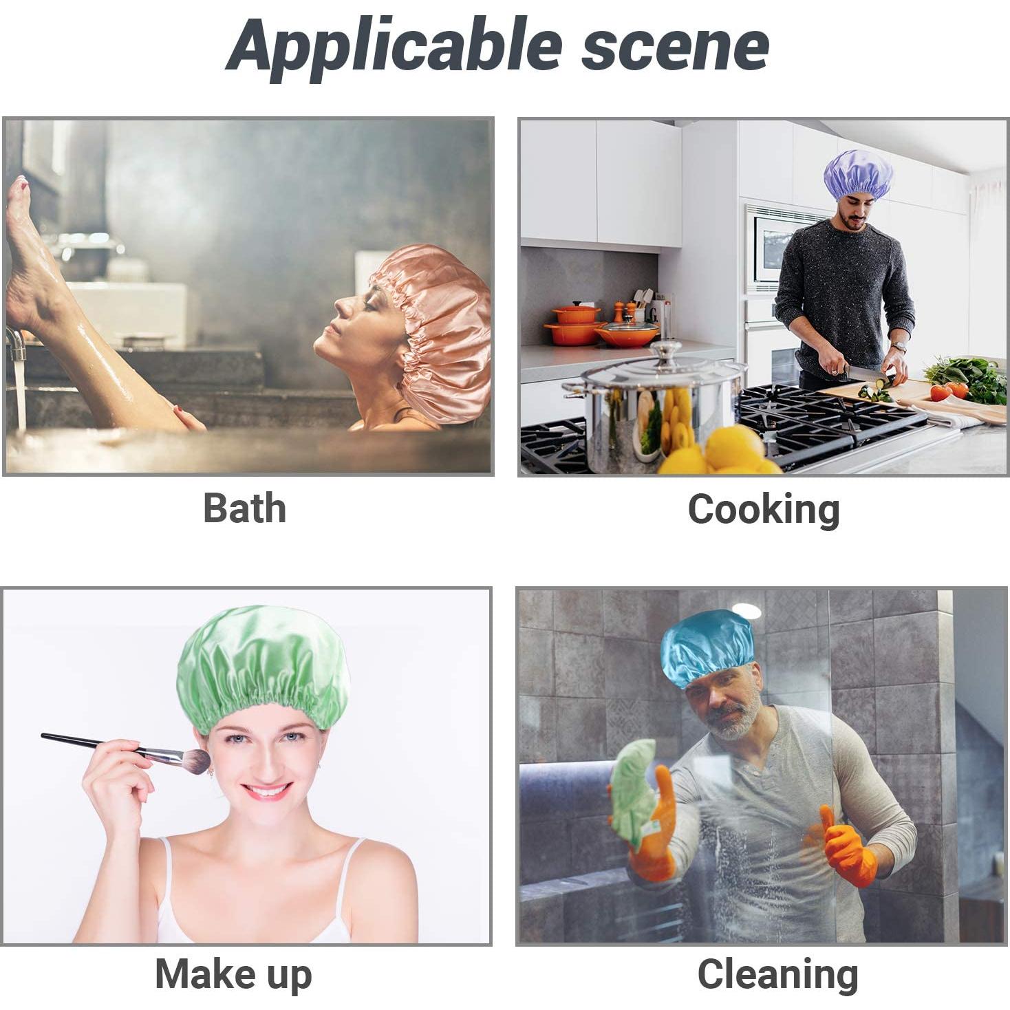 Gorras de Ducha Reutilizables SMILCO - 4 Colores Impermeables