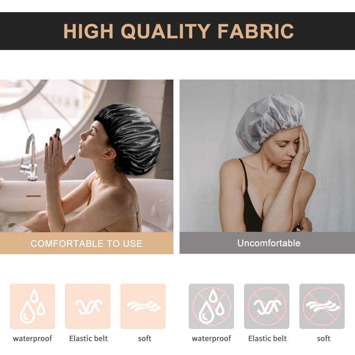 Gorro de Ducha Aquior Extra Grande Impermeable Doble Capa