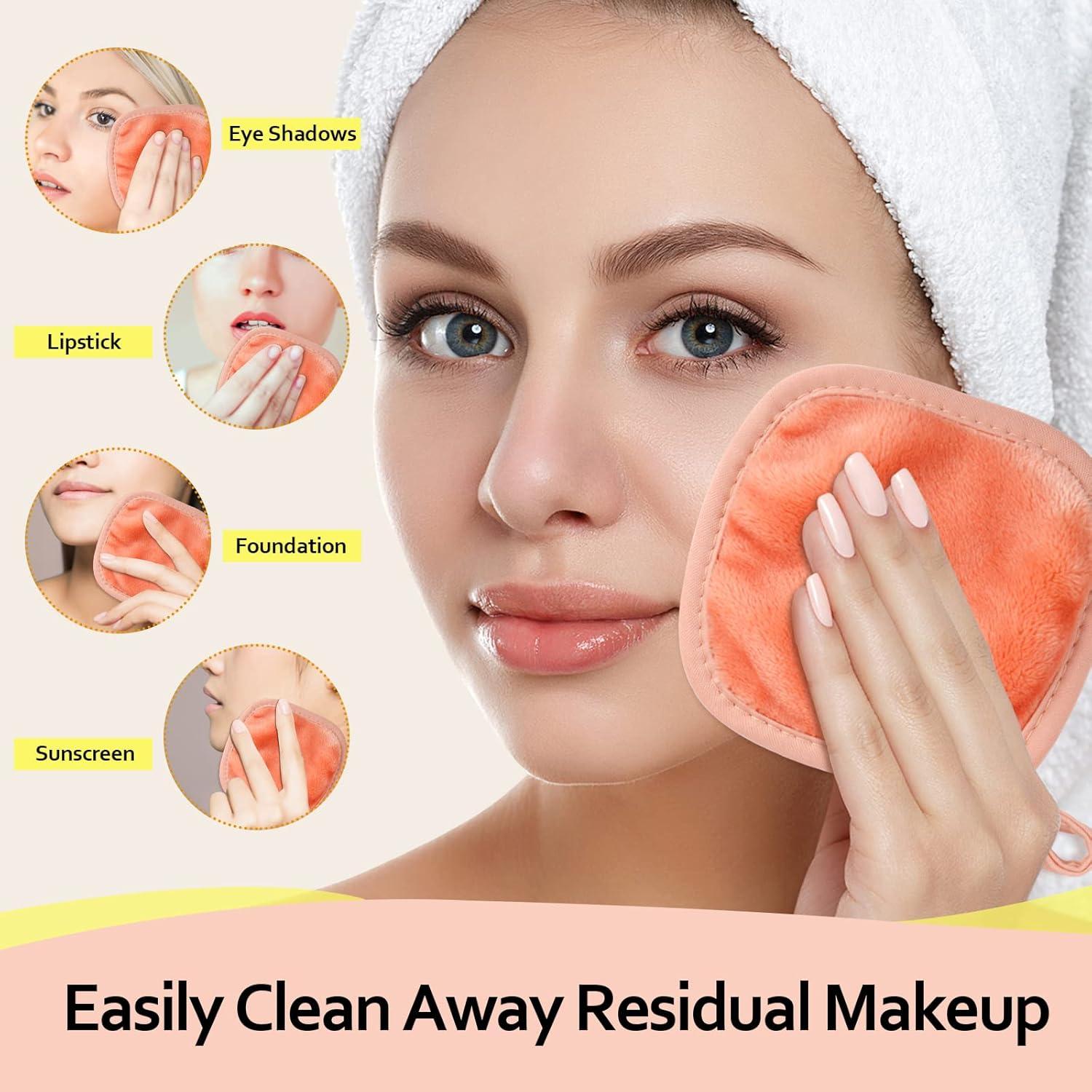 Paños Desmaquillantes Reutilizables HOMEXCEL 12 Piezas Rosa 12.7x12.7cm