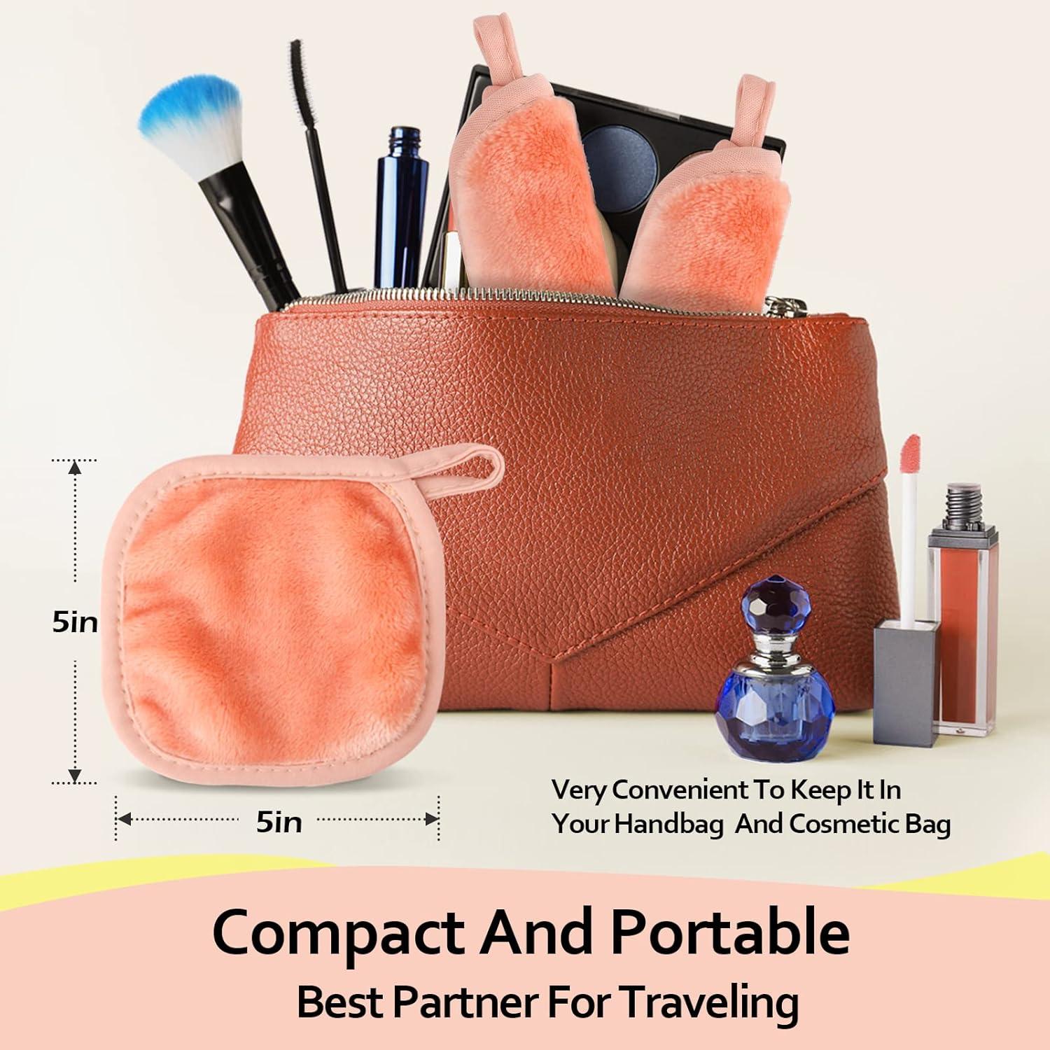 Paños Desmaquillantes Reutilizables HOMEXCEL 12 Piezas Rosa 12.7x12.7cm