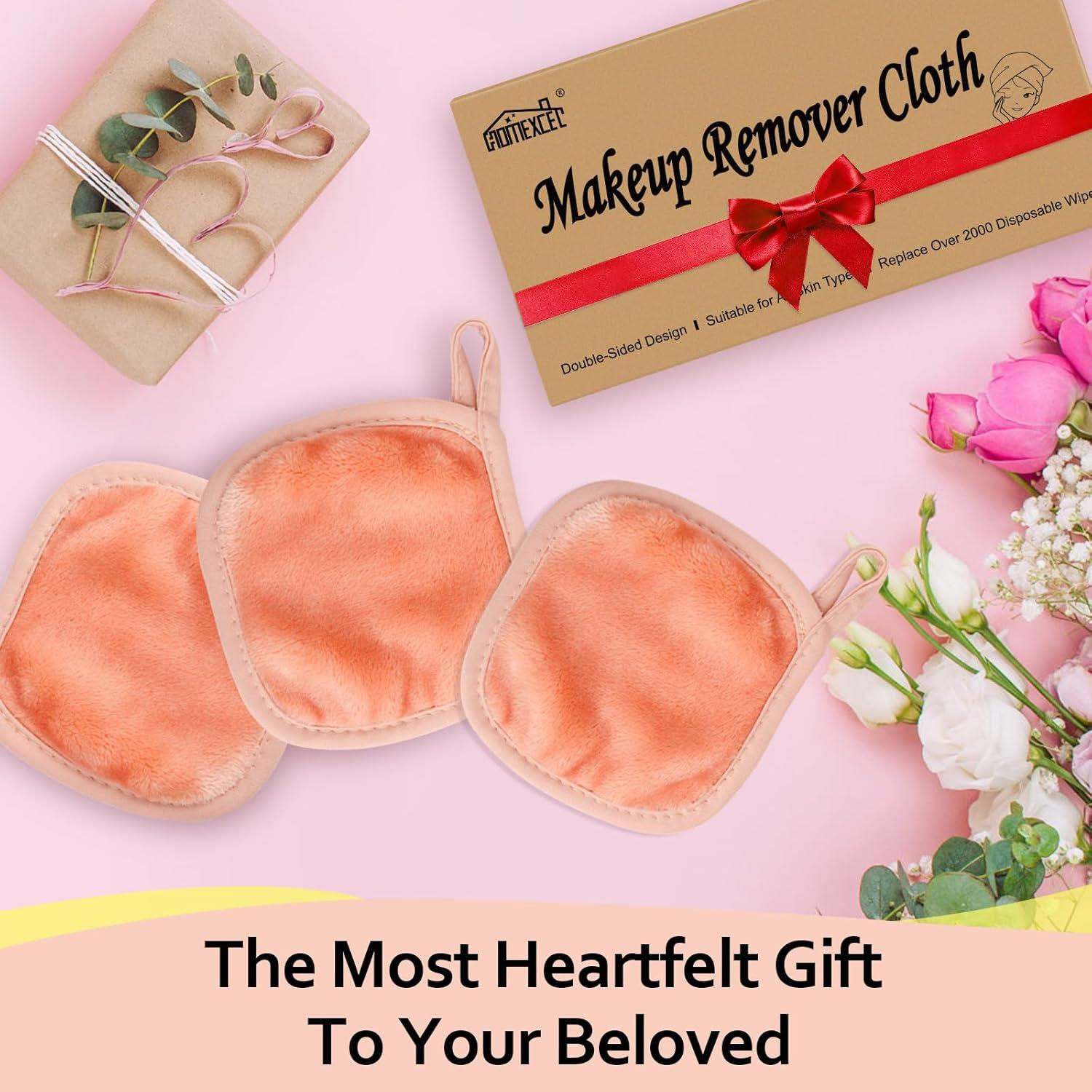 Paños Desmaquillantes Reutilizables HOMEXCEL 12 Piezas Rosa 12.7x12.7cm