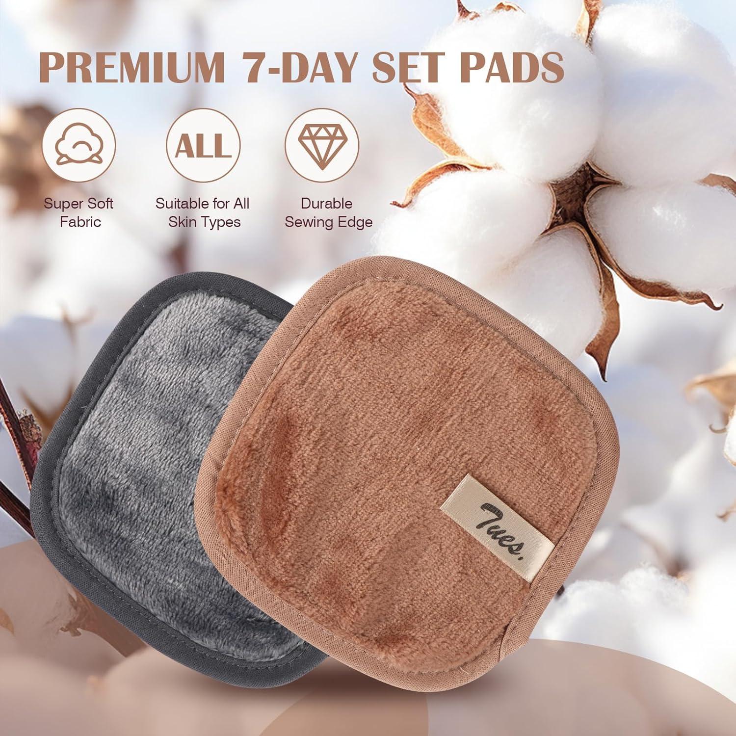 Set de Paños Desmaquillantes Orighty 7 Días Reutilizables