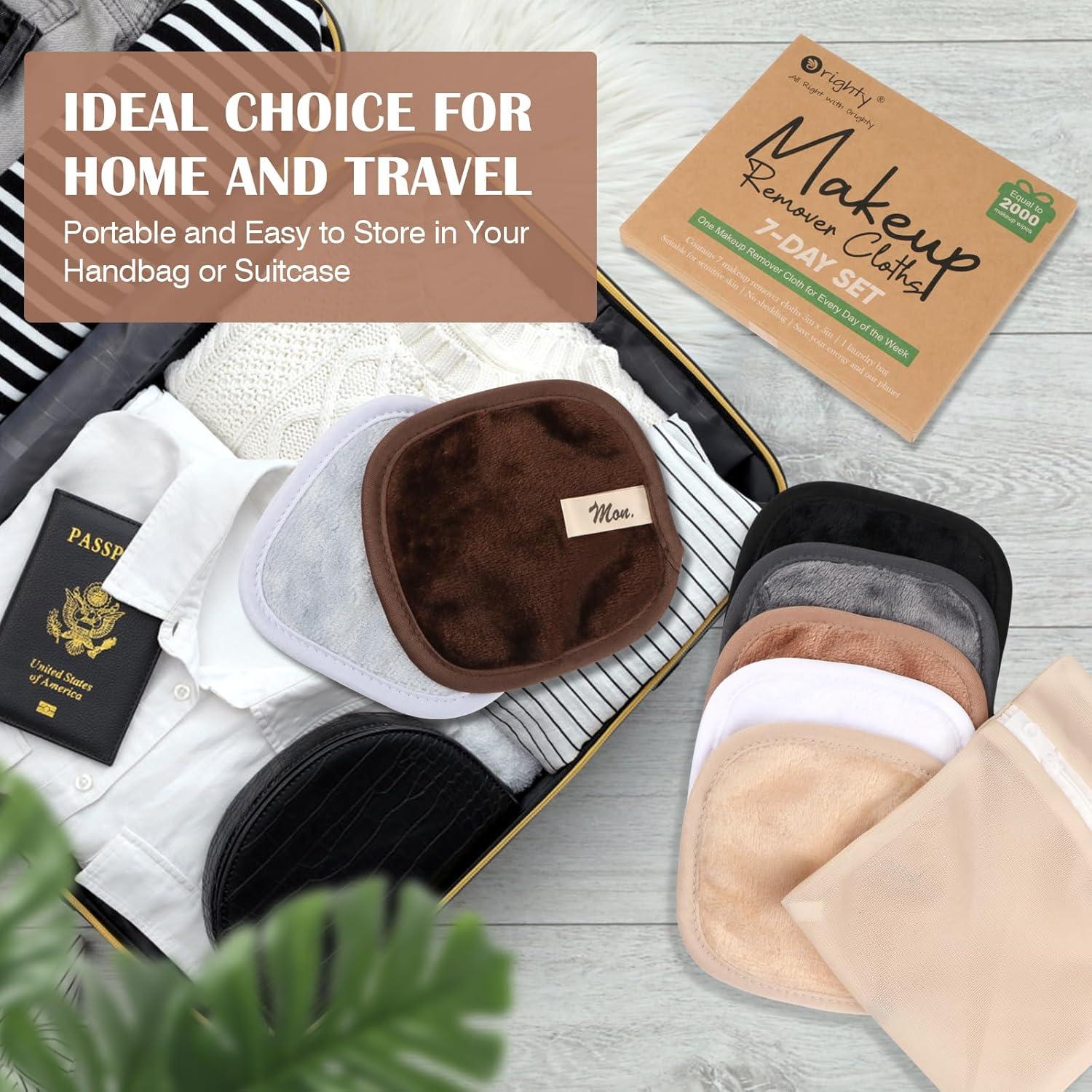 Set de Paños Desmaquillantes Orighty 7 Días Reutilizables