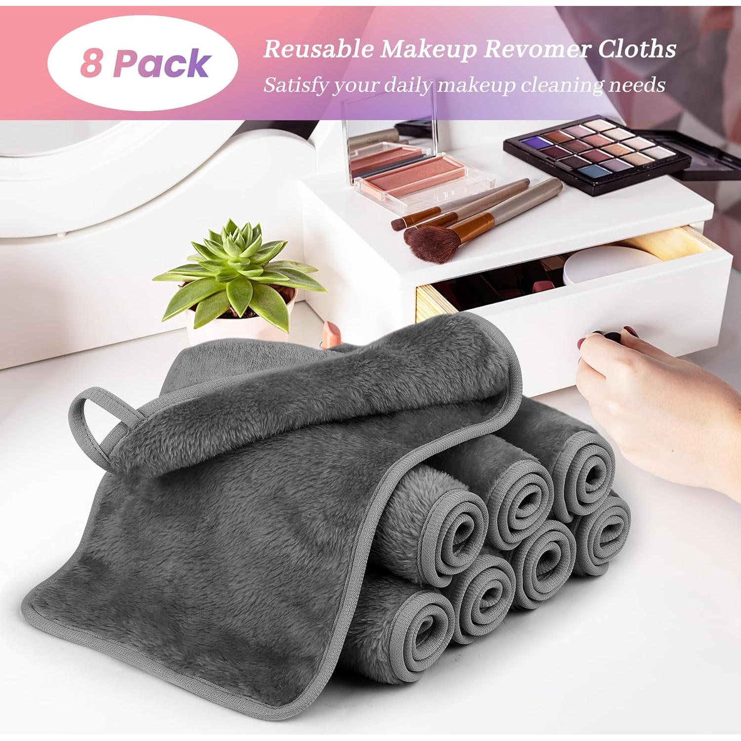 Paquete de 8 Toallas Desmaquillantes HealAge Microfibra 33x18cm