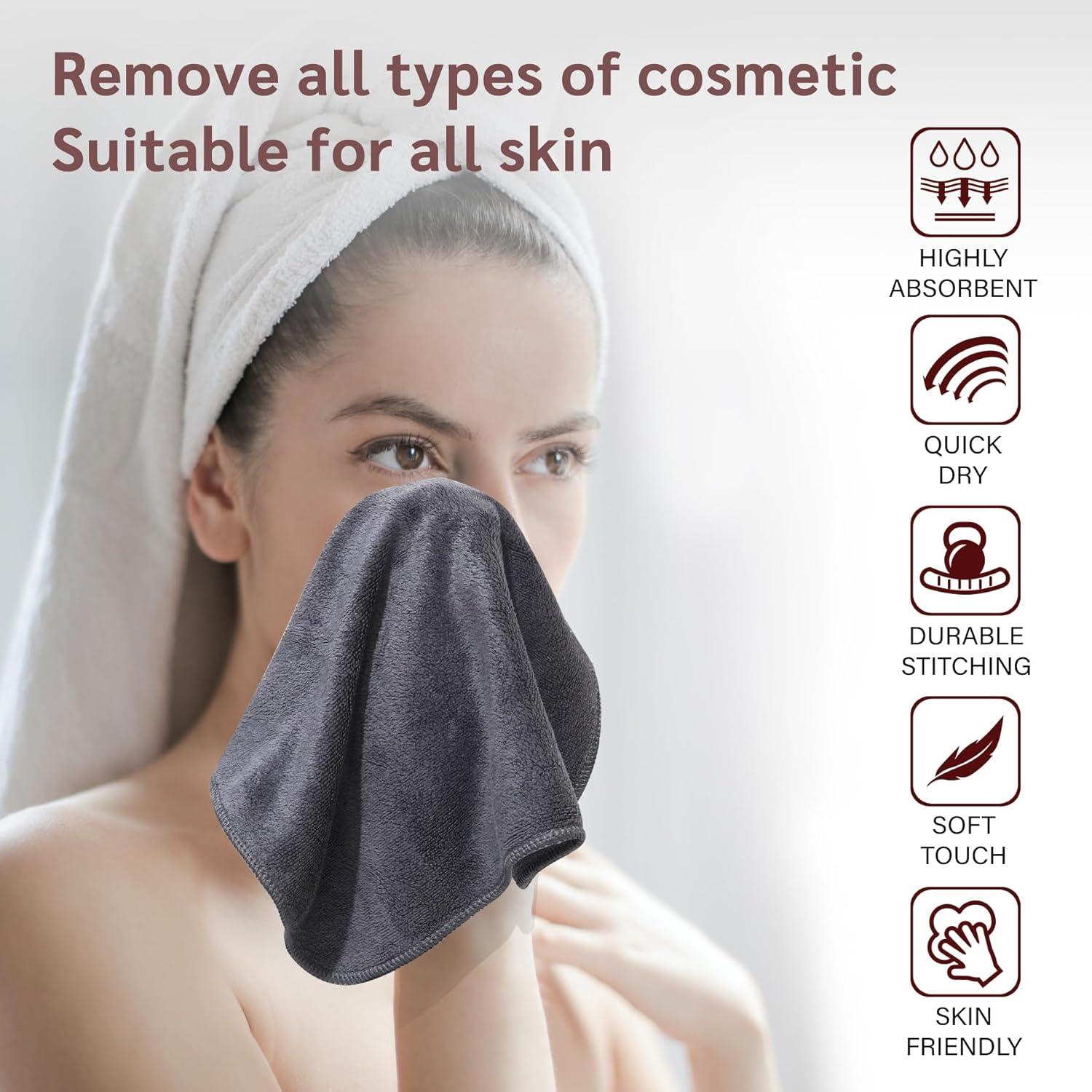 Paño Desmaquillante Reutilizable Nugilla 30x30 cm Gris - 6 Unidades