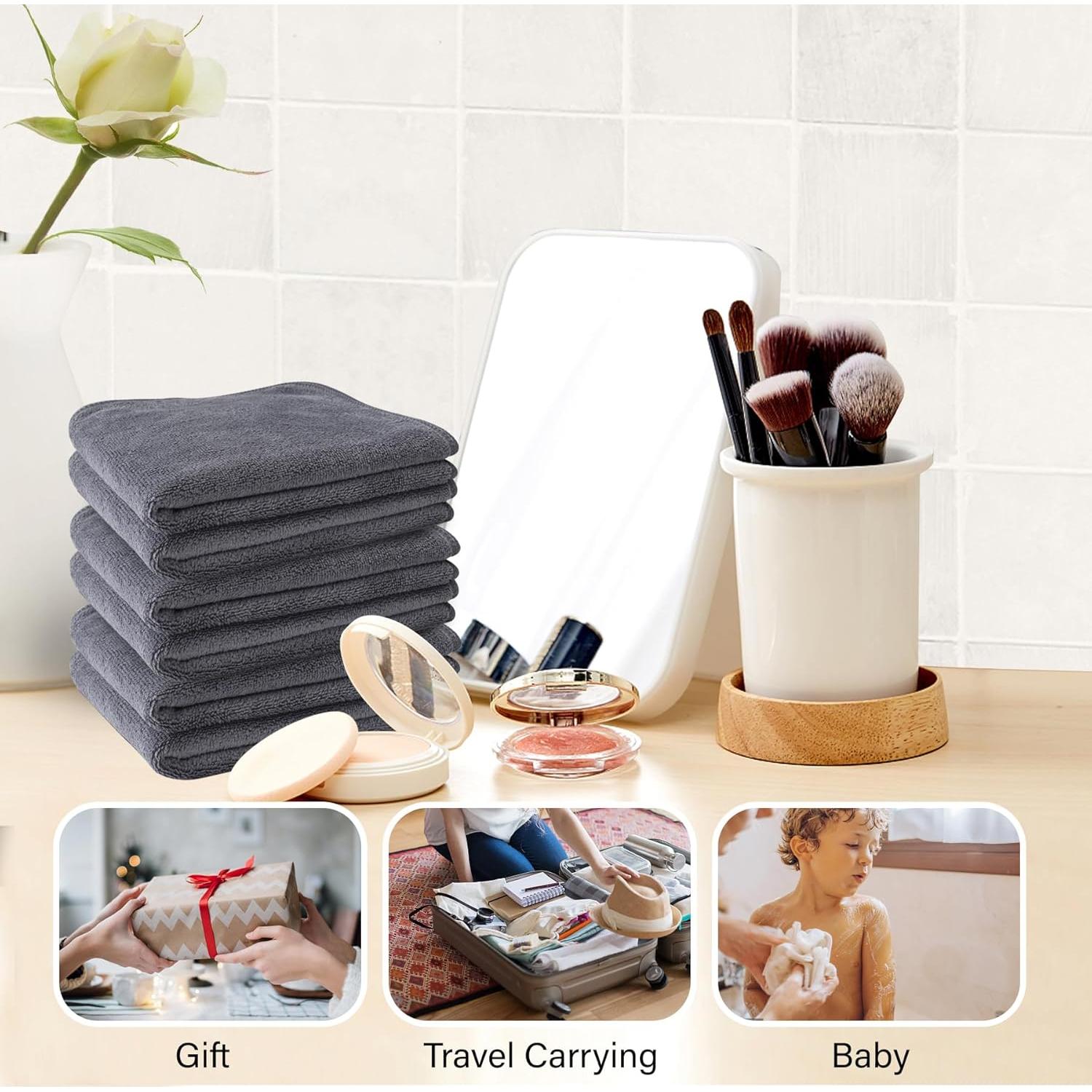 Paño Desmaquillante Reutilizable Nugilla 30x30 cm Gris - 6 Unidades