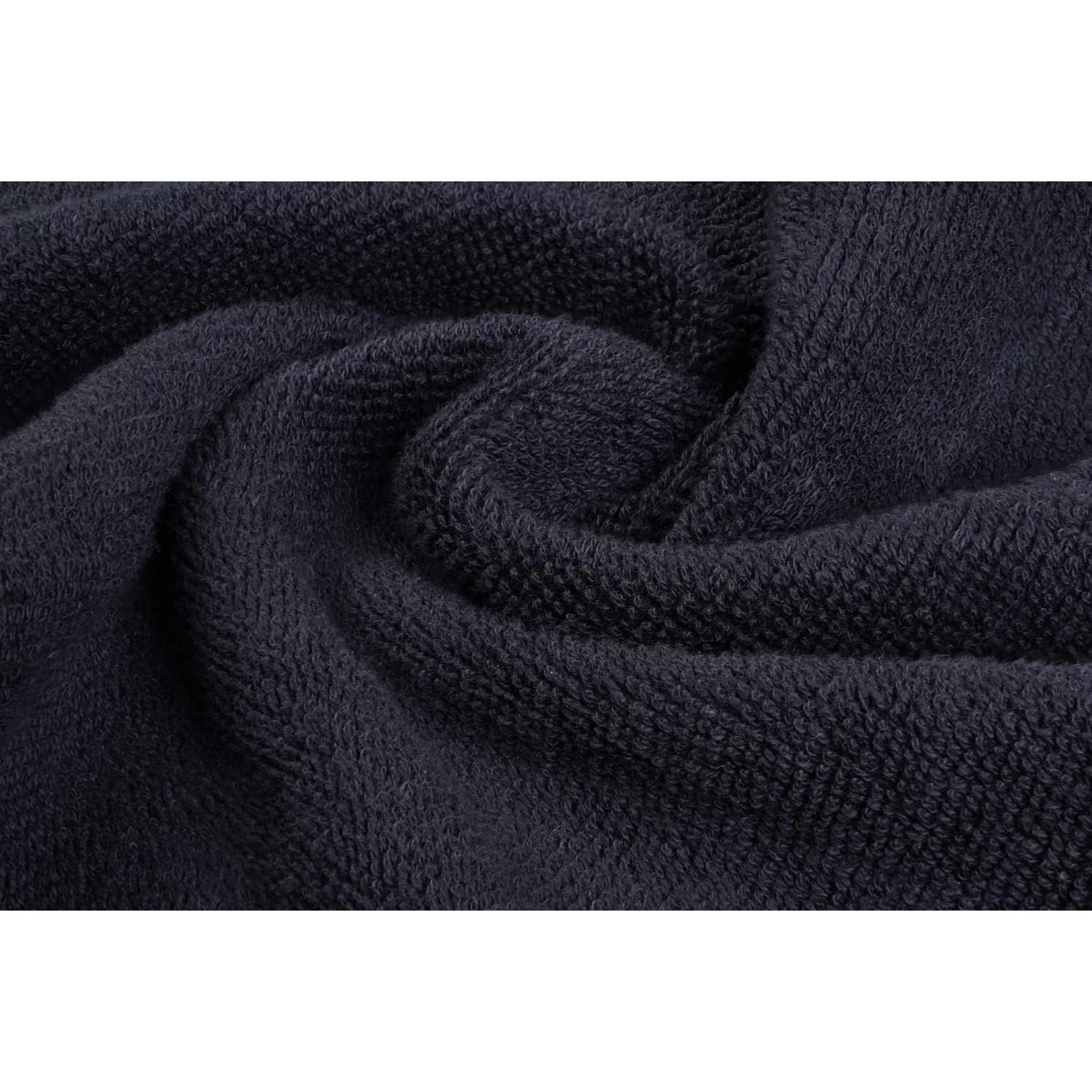 Toallas Negras de Algodón Ultra Suave Blanco Clásico - 12 Unidades 33x33cm