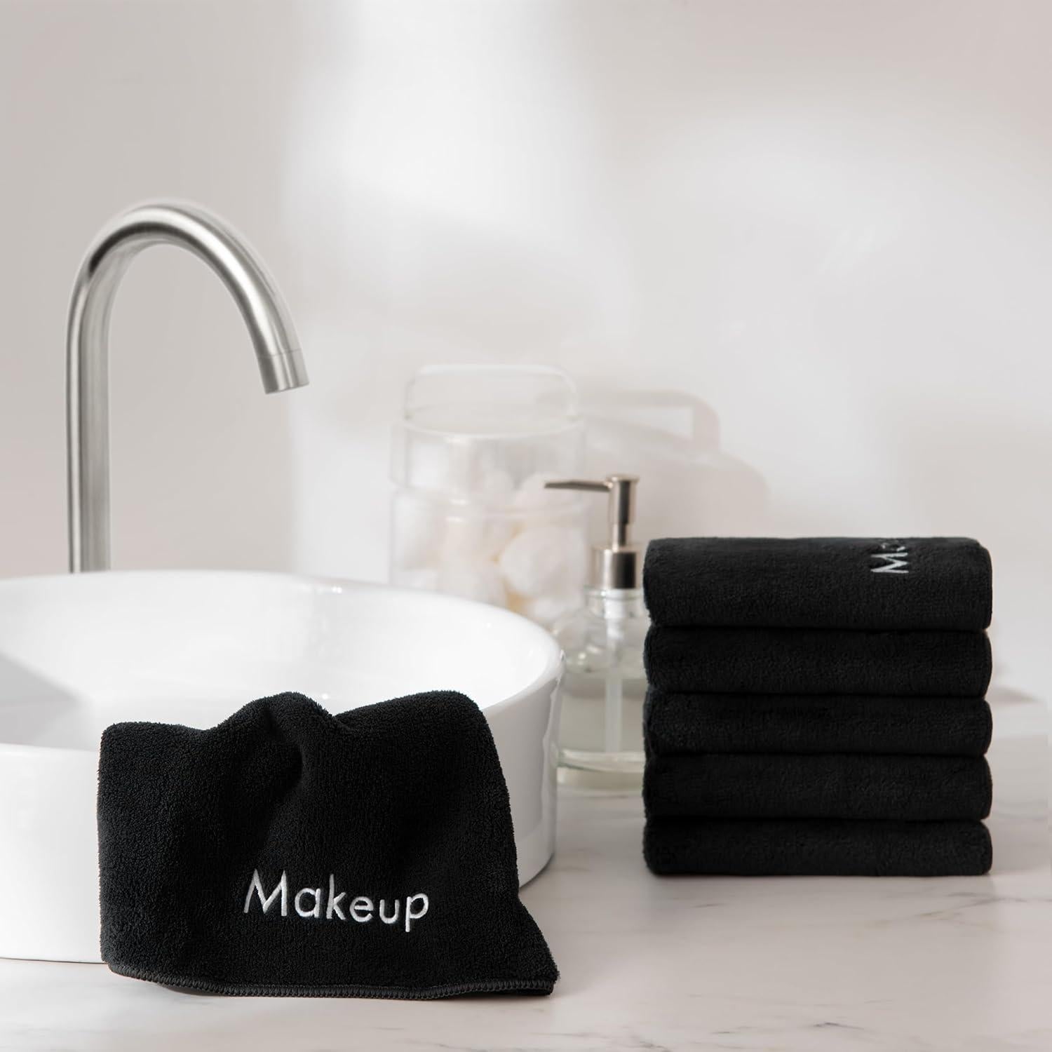 Toallas de Maquillaje Arkwright - 6 Microfibra Coral 33x33cm Negro