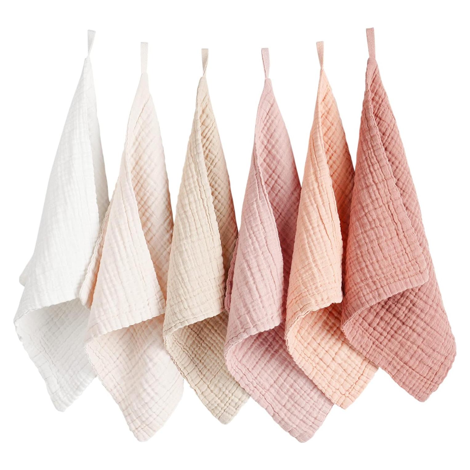 Paquete de 6 Paños de Algodón Konssy para la Cara 28x28 cm