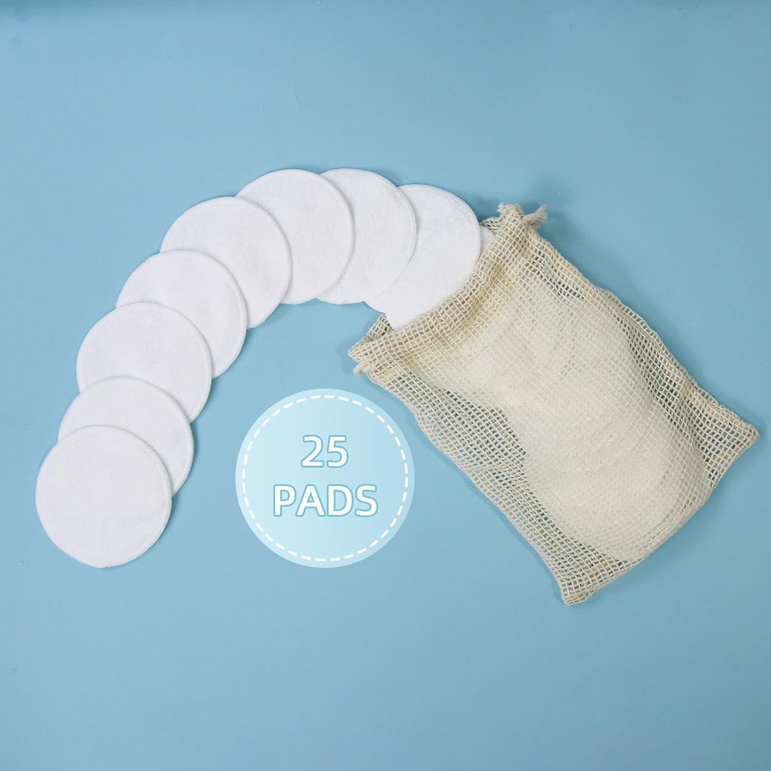 Discos Desmaquillantes Reutilizables Cottonessence - 25 Unidades de Algodón de Bambú