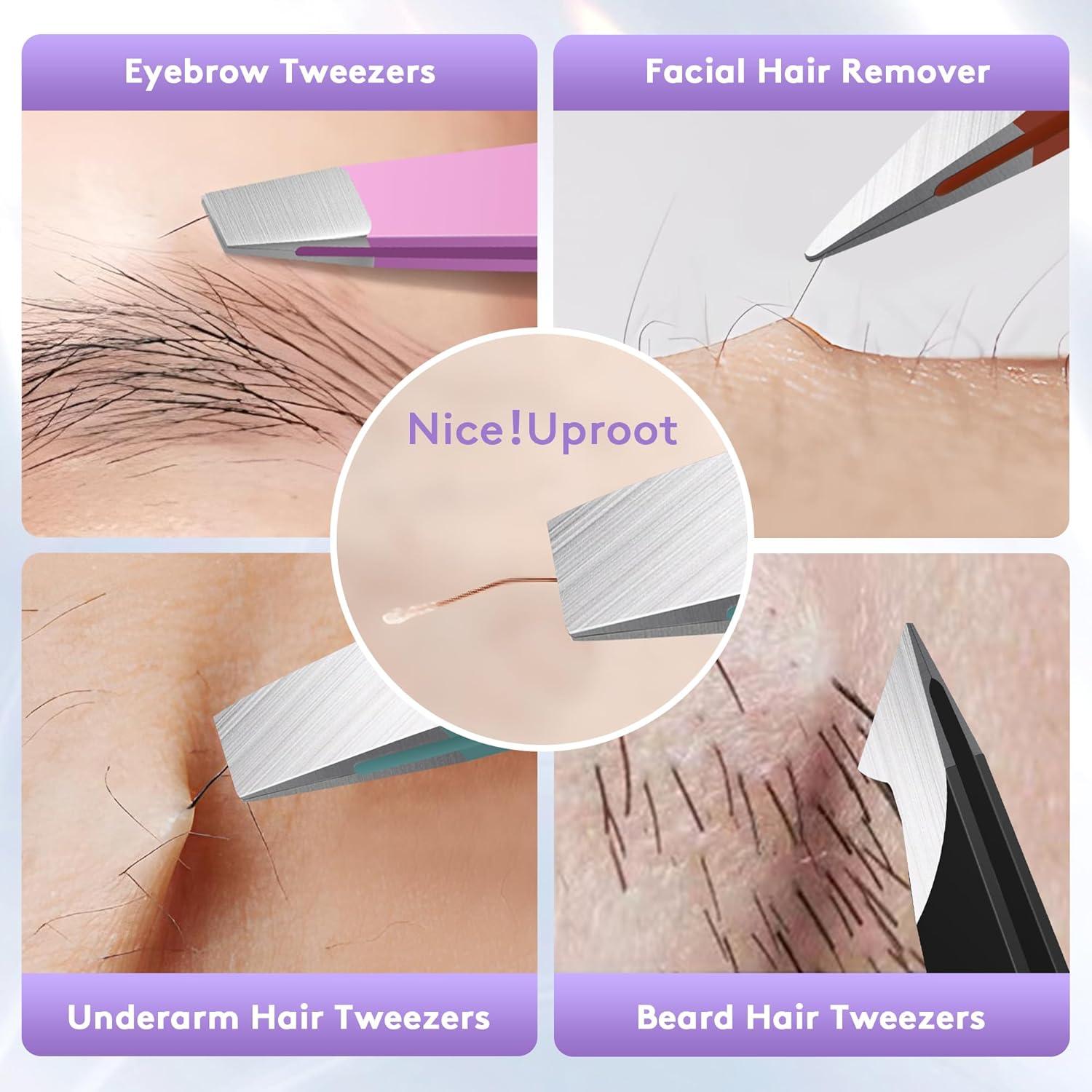 Set de Pinzas para Vello Facial Bedace - 4 Piezas Multicolor