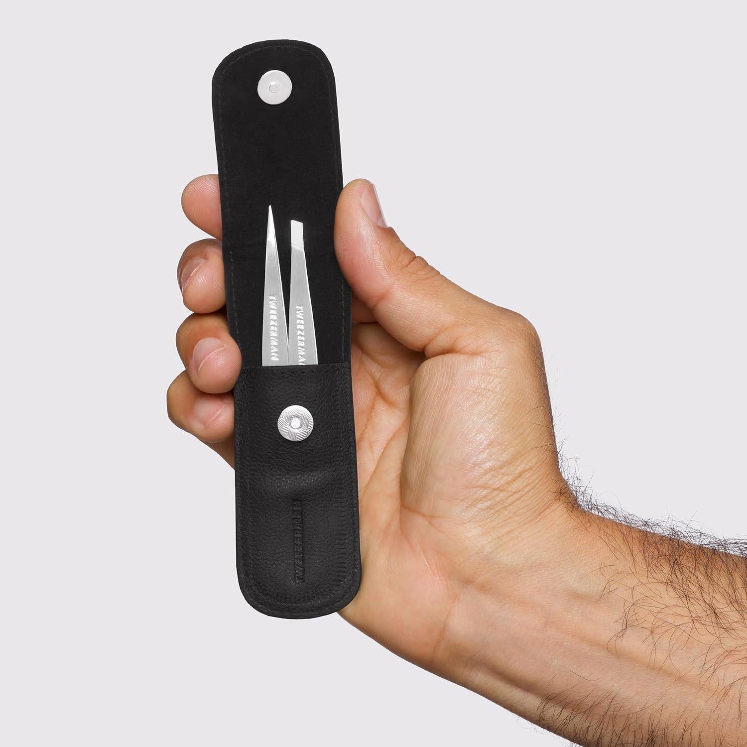 Juego de Pinzas Petite Tweezerman con Estuche Negro - 5.08x2.54cm