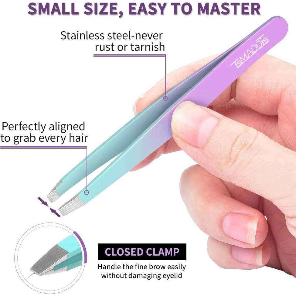 Juego de Pinzas TsMADDTs 7 Piezas para Cejas y Vello Facial