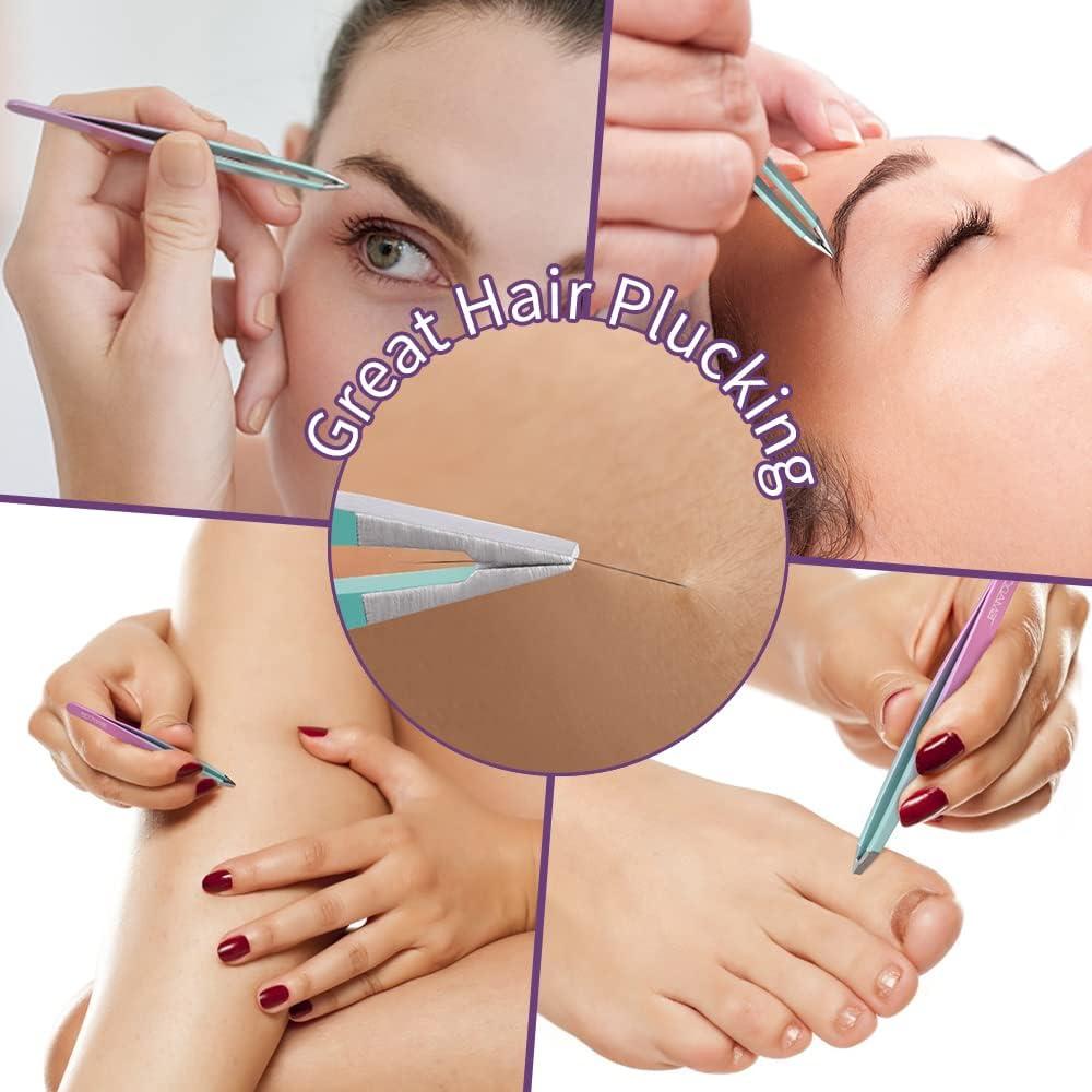 Juego de Pinzas TsMADDTs 7 Piezas para Cejas y Vello Facial