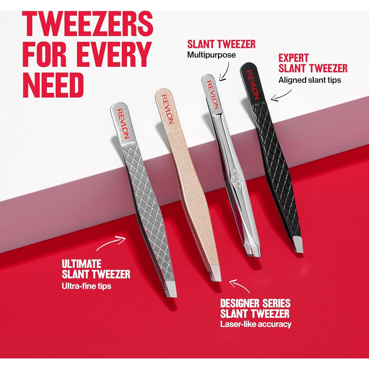 Pinzas Revlon Expert Slant de Acero Inoxidable - 1 Cuenta